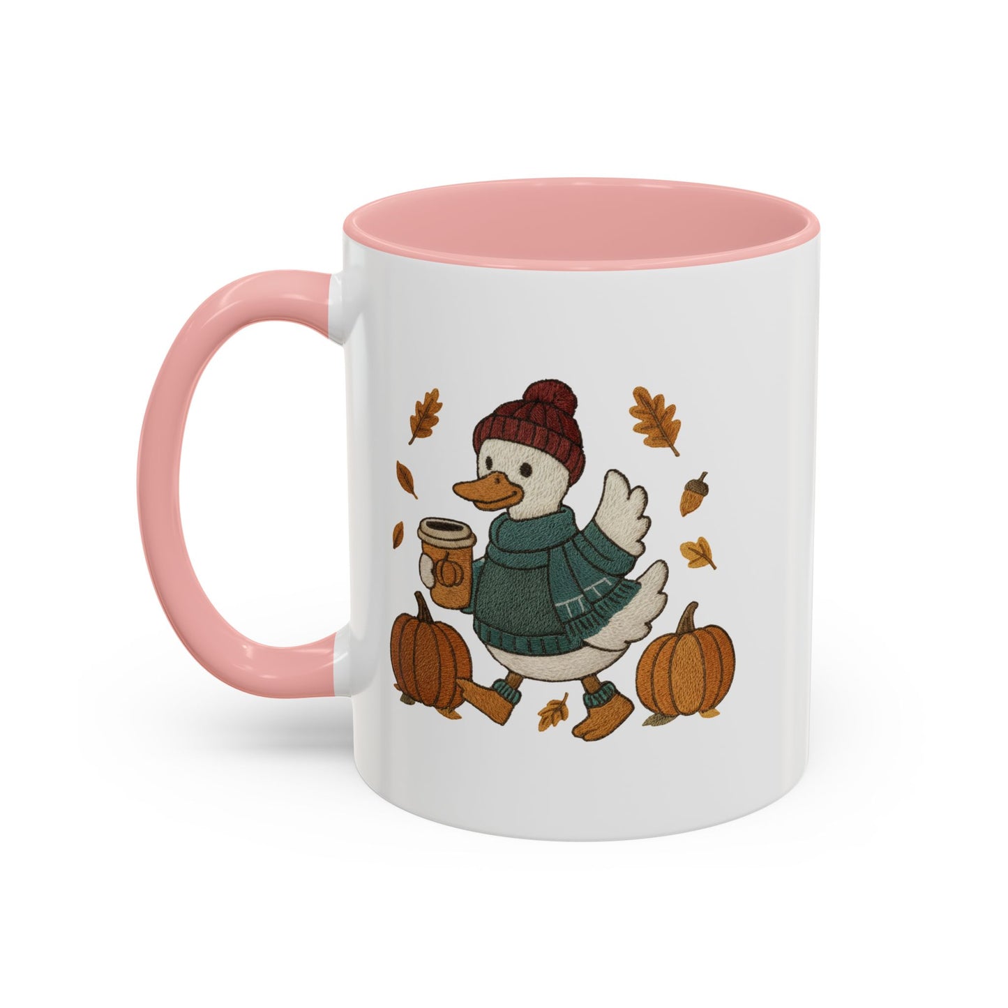 Cozy Autumn Coffee Mug, Pumpkin Spice Mug, Fall Vibes Drinkware, Goose with Pumpkins, Perfect Gift for Fall Lovers