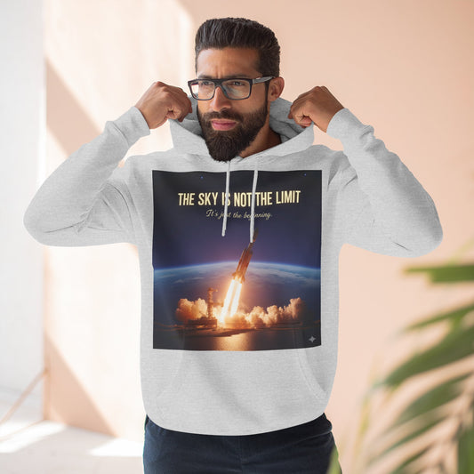 Inspirational Space Hoodie for Dreamers, The Sky is Not the Limit Sweatshirt, Motivational Gift, Cozy Fleece Pullover, Astronomy Lover