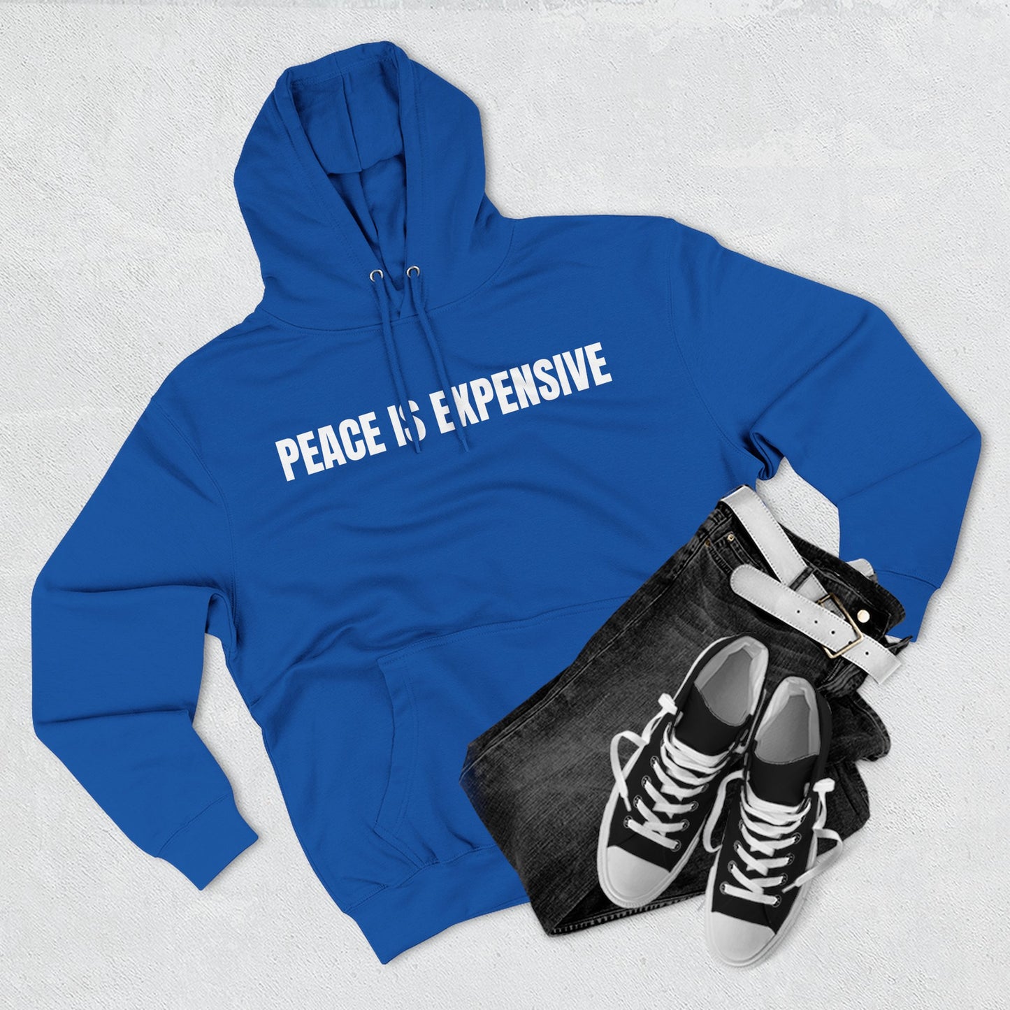 Peace is Expensive Fleece Hoodie, Cozy Pullover for Comfort, Stylish Gift for Friends, Unisex Streetwear, Warm Casual Wear