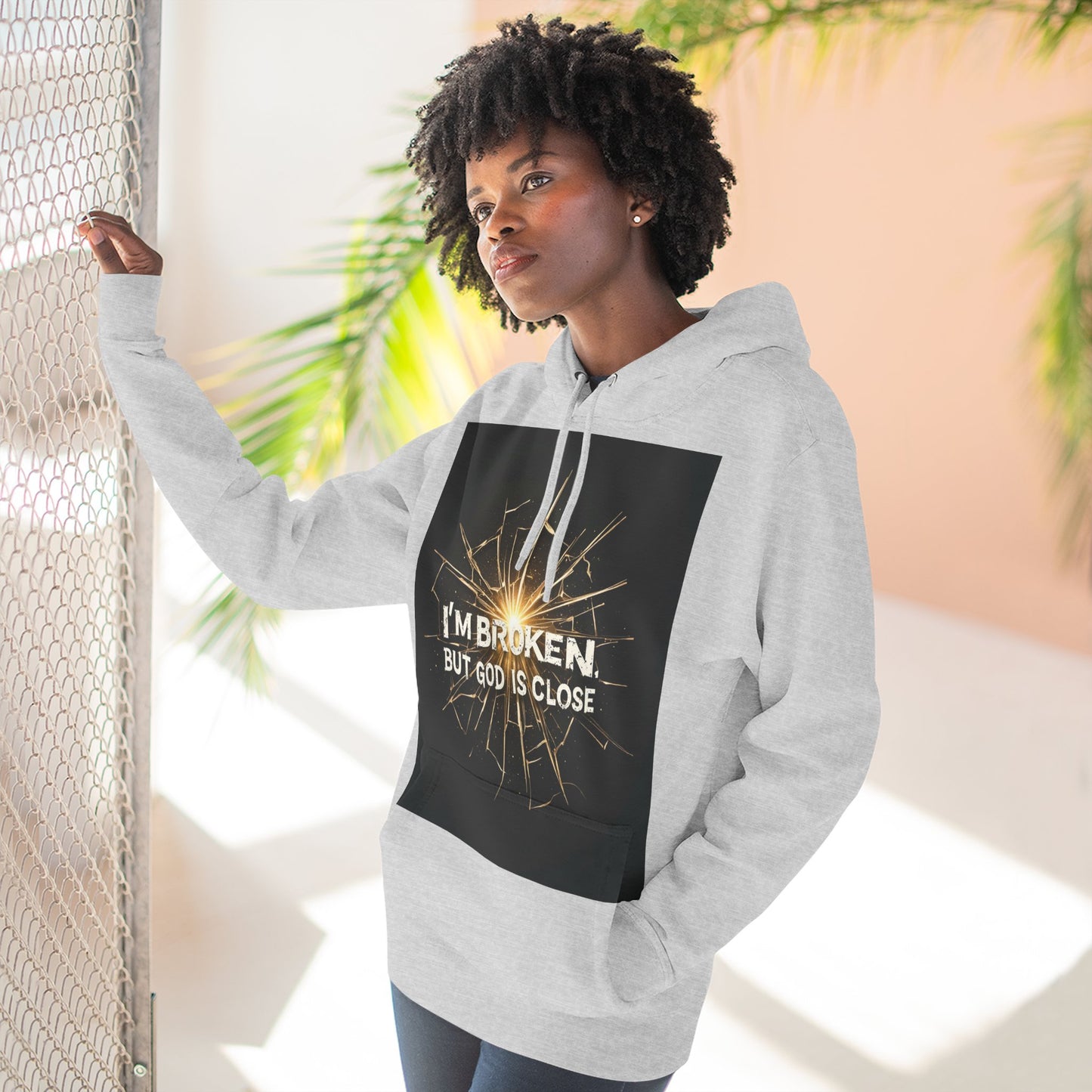 Inspirational Three-Panel Fleece Hoodie – Comfort, Hope, Faith, Gift Ideas for Friends, Cozy Wear for Relaxation