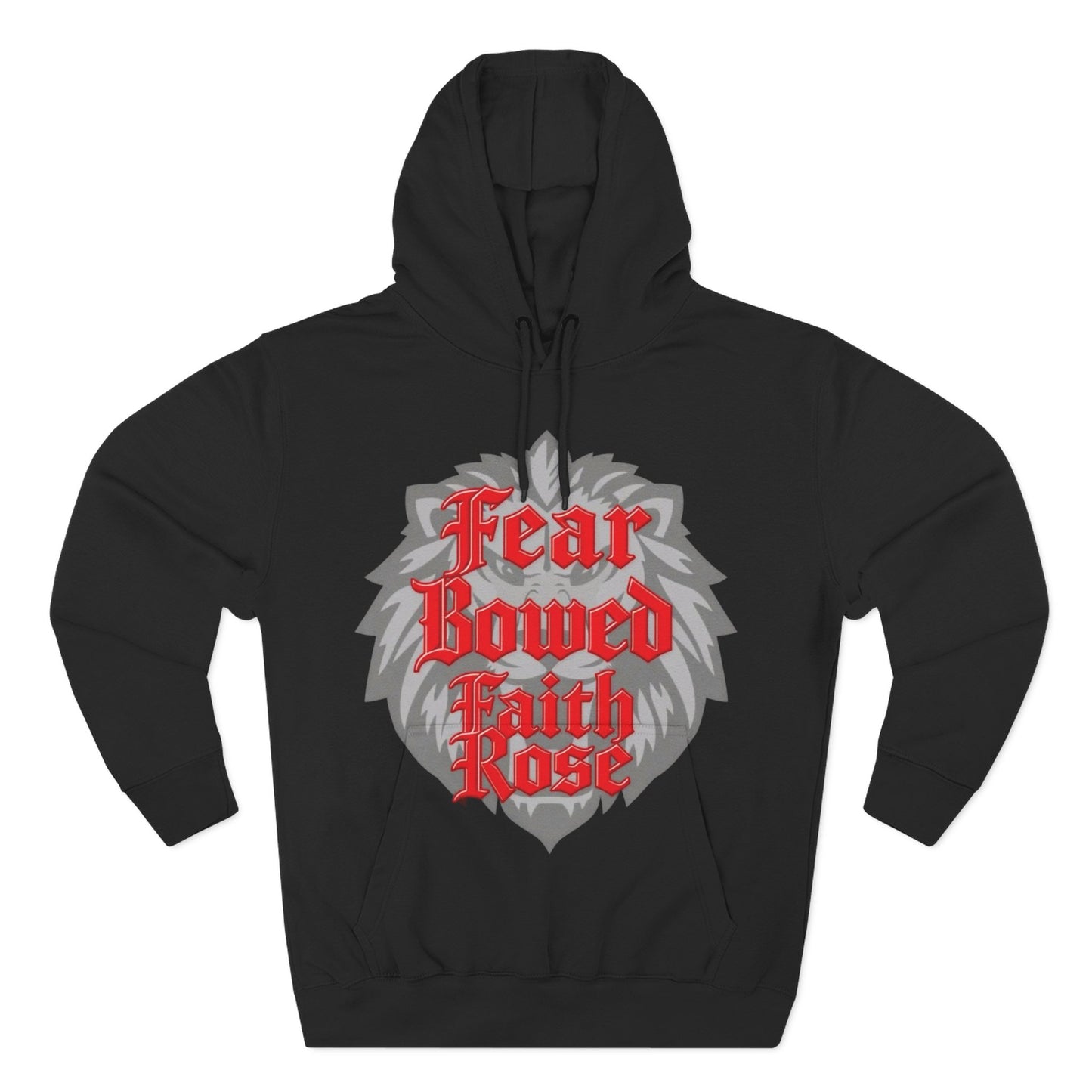 Fear Bowed Faith Rose Fleece Hoodie, Casual Wear, Gift for Her, Inspirational Apparel, Cozy Sweatshirt