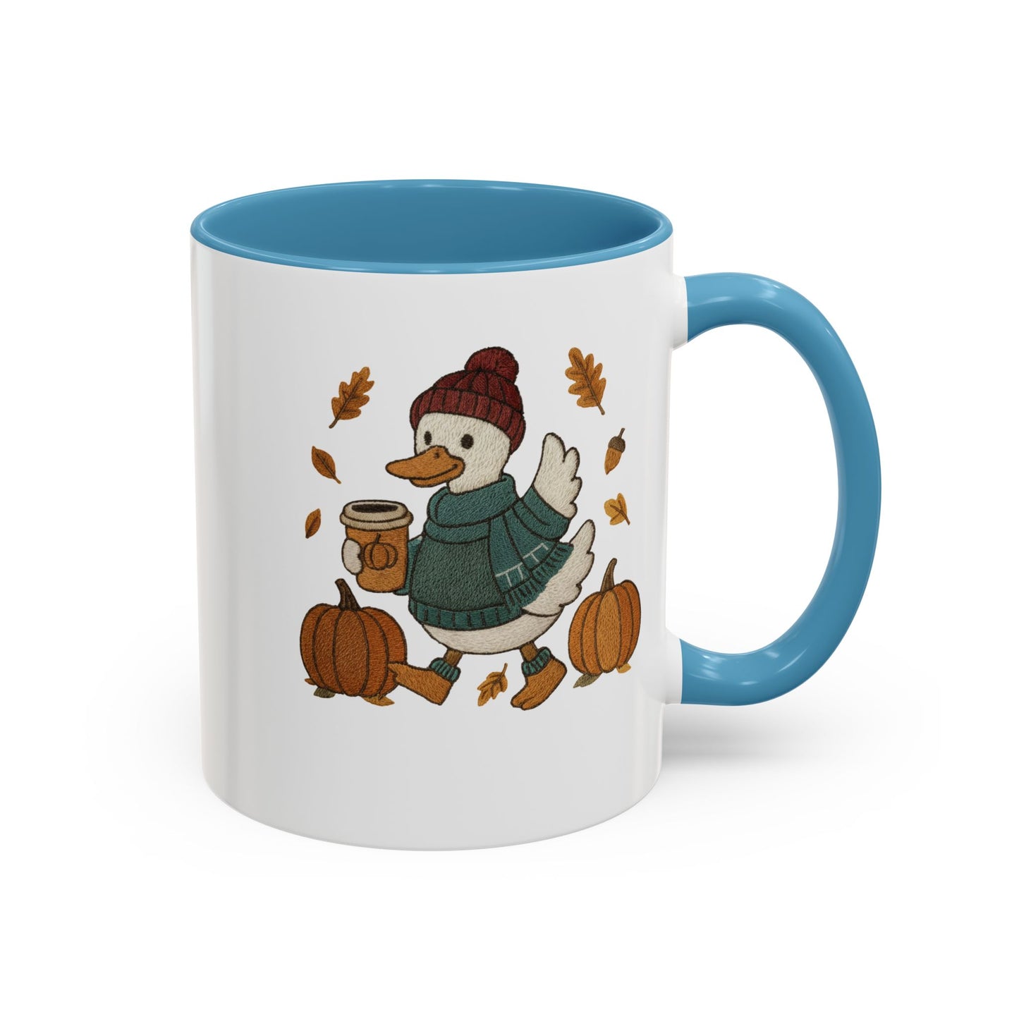 Cozy Autumn Coffee Mug, Pumpkin Spice Mug, Fall Vibes Drinkware, Goose with Pumpkins, Perfect Gift for Fall Lovers