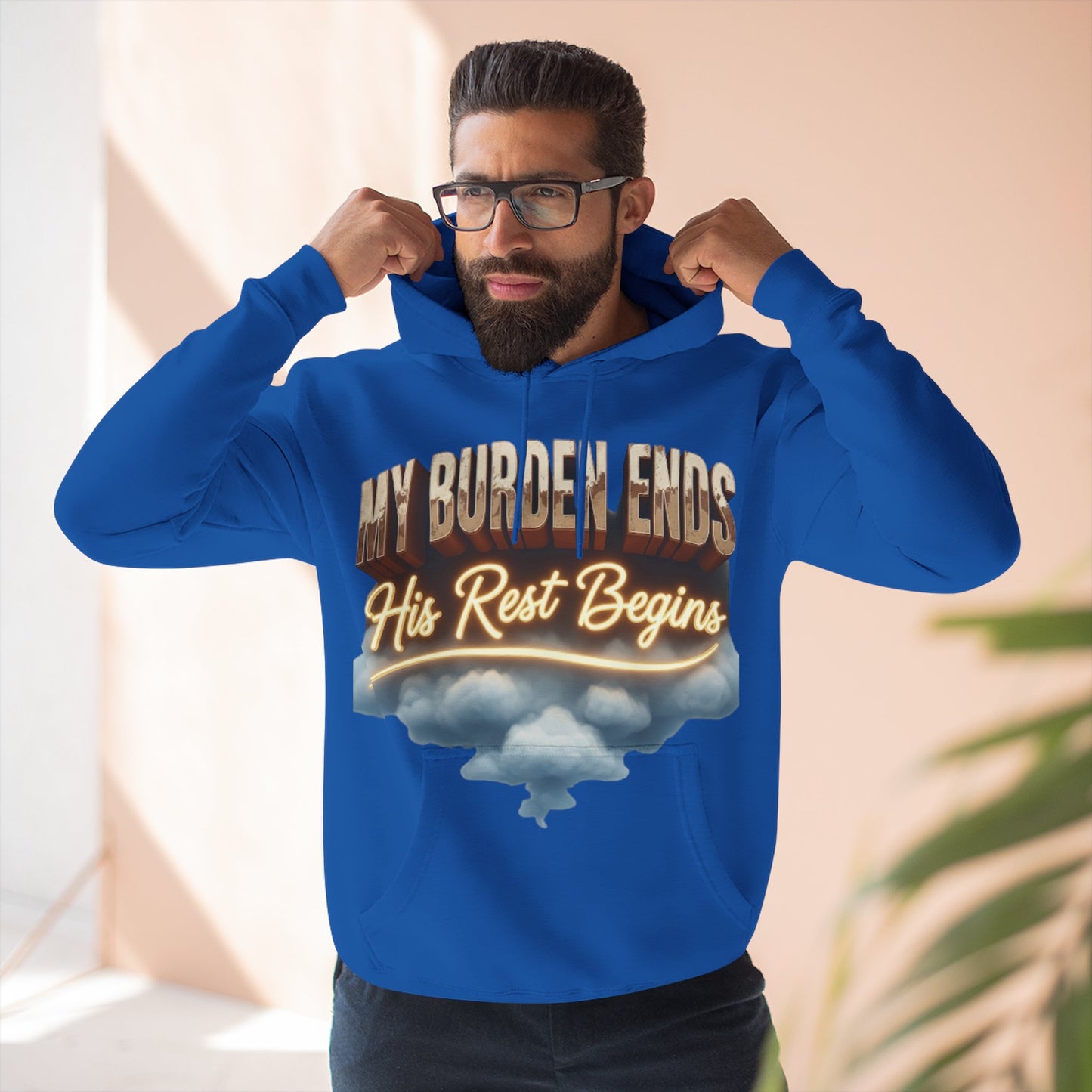 Inspirational Three-Panel Fleece Hoodie, Cozy Sweatshirt, Motivational Gift, Relaxation Wear, Everyday Comfort