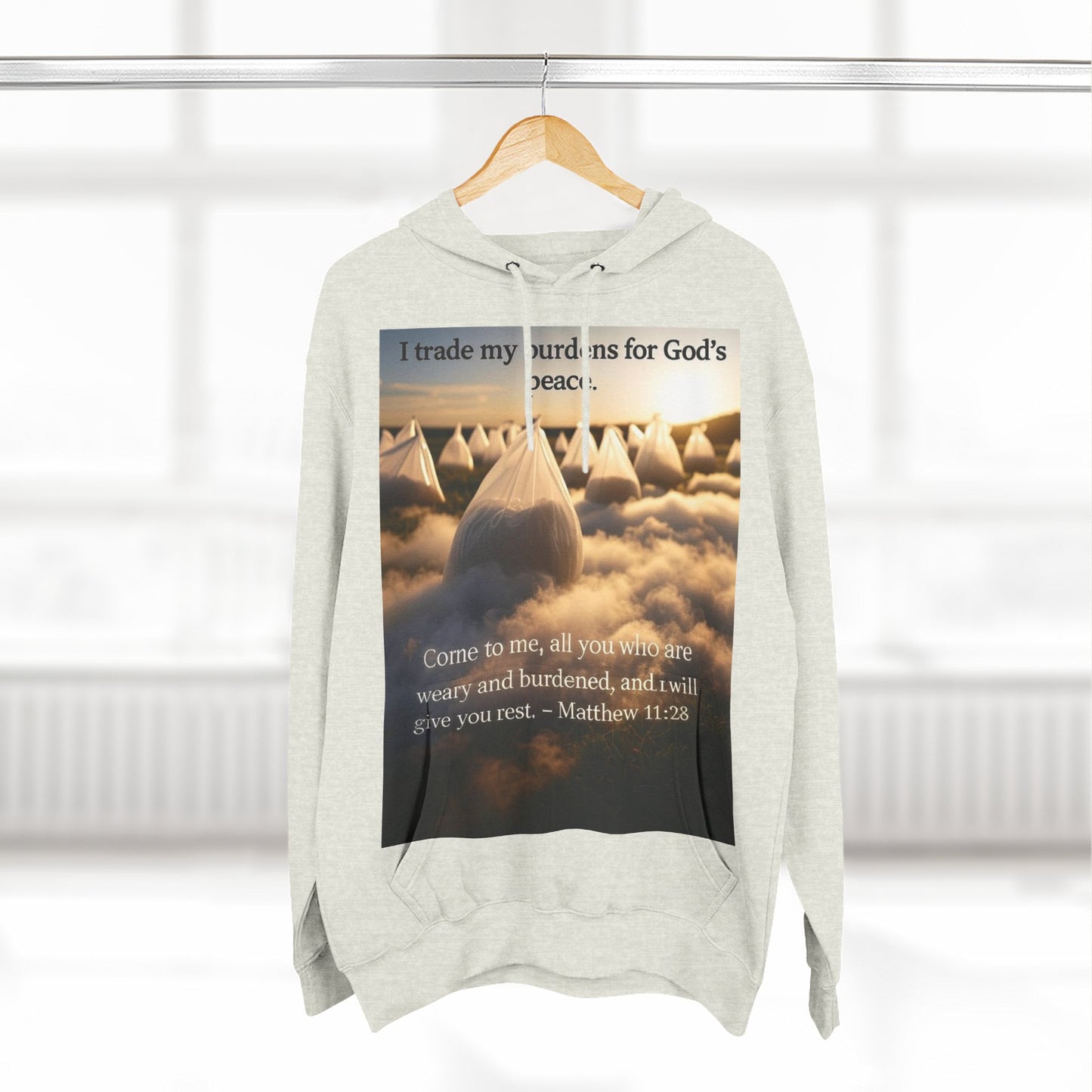 Inspirational Fleece Hoodie with Bible Verse, Cozy Christian Apparel, Perfect Gift for Faith, Relaxation, and Every Occasion