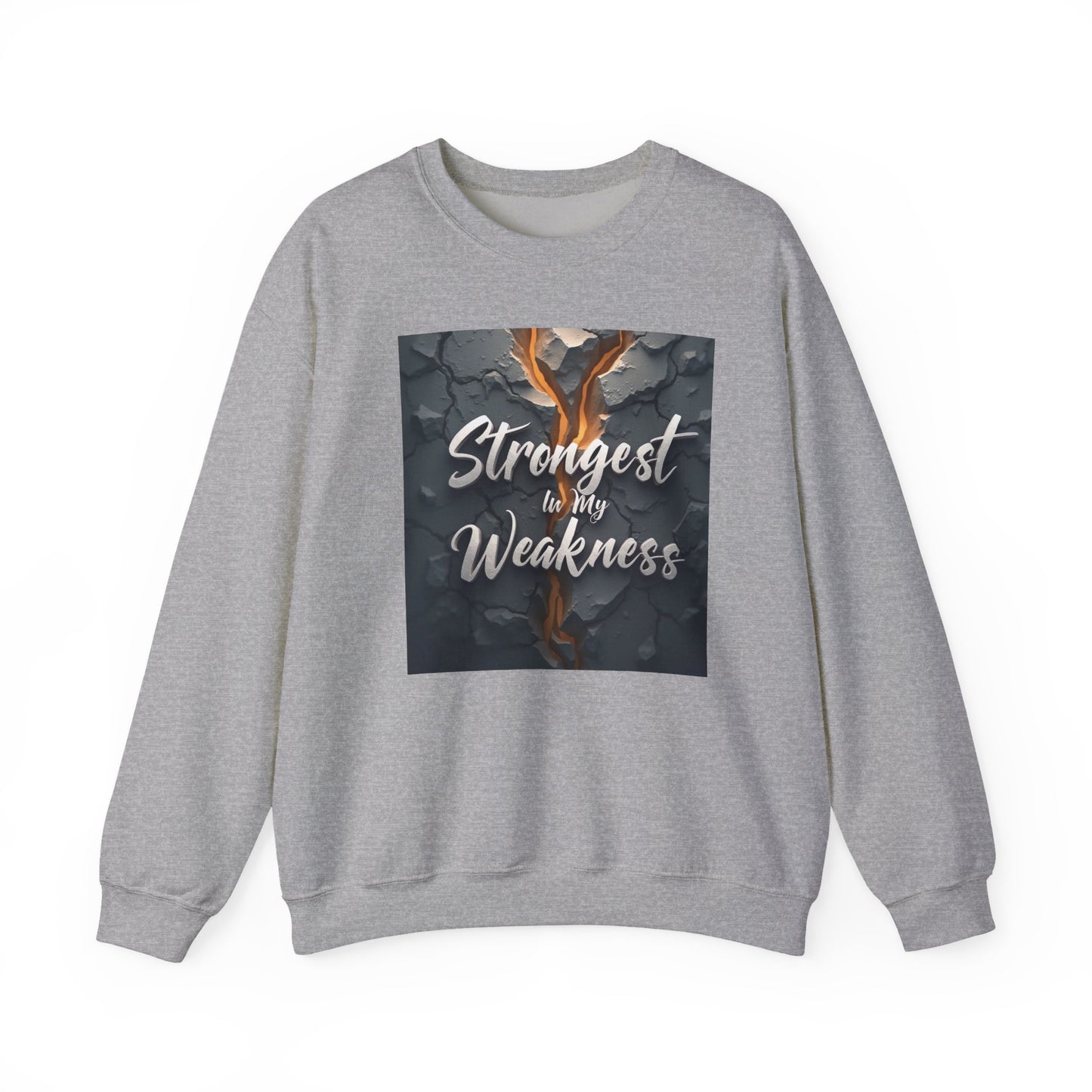 Strongest in My Weakness Sweatshirt | Cozy Unisex Crewneck | Inspirational Gift for Friends, Self-Care, Motivational Wear, Warm Layer