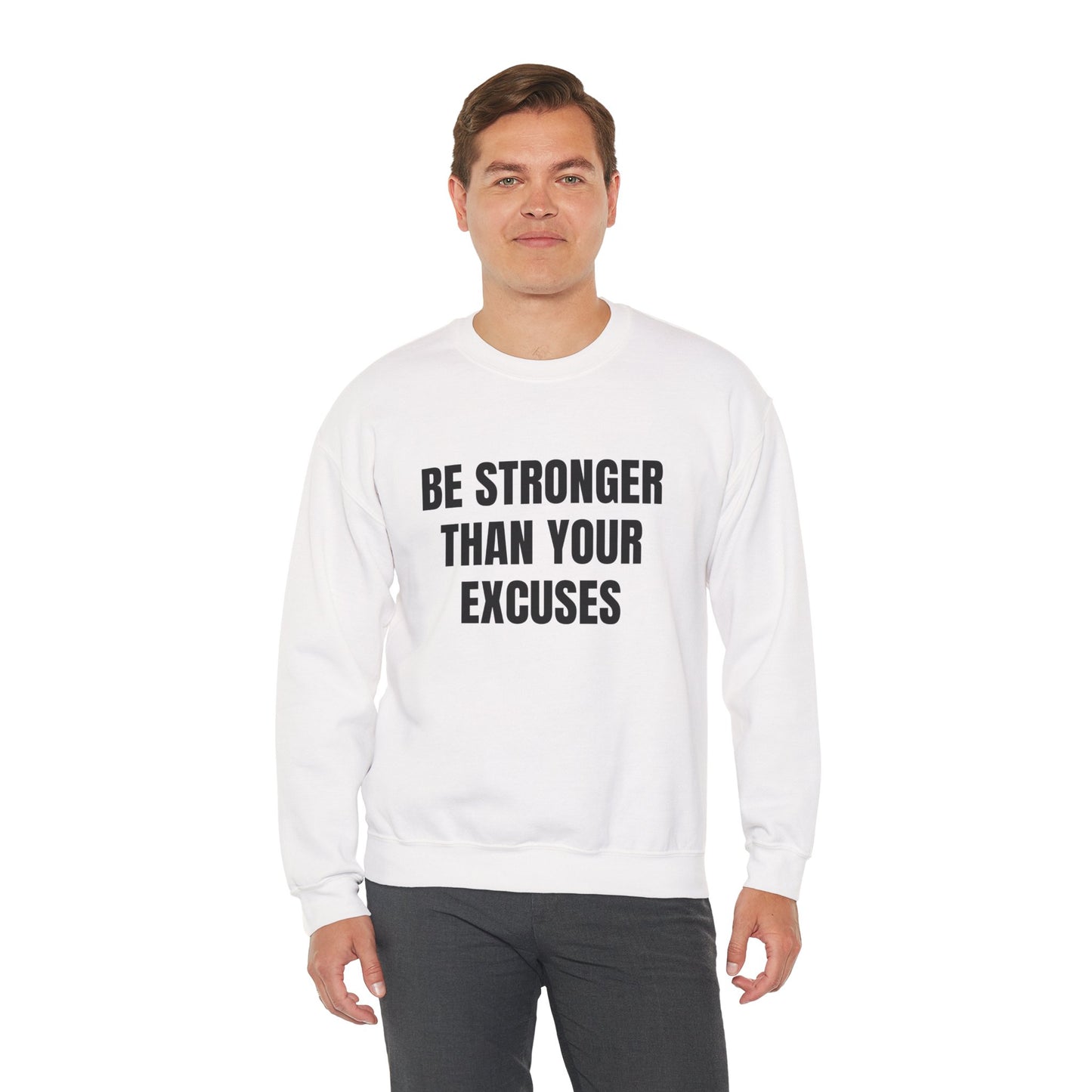Motivational Crewneck Sweatshirt - Be Strong, Inspirational Gift for Fitness Lovers, Casual Cozy Sweater for Everyday Wear.