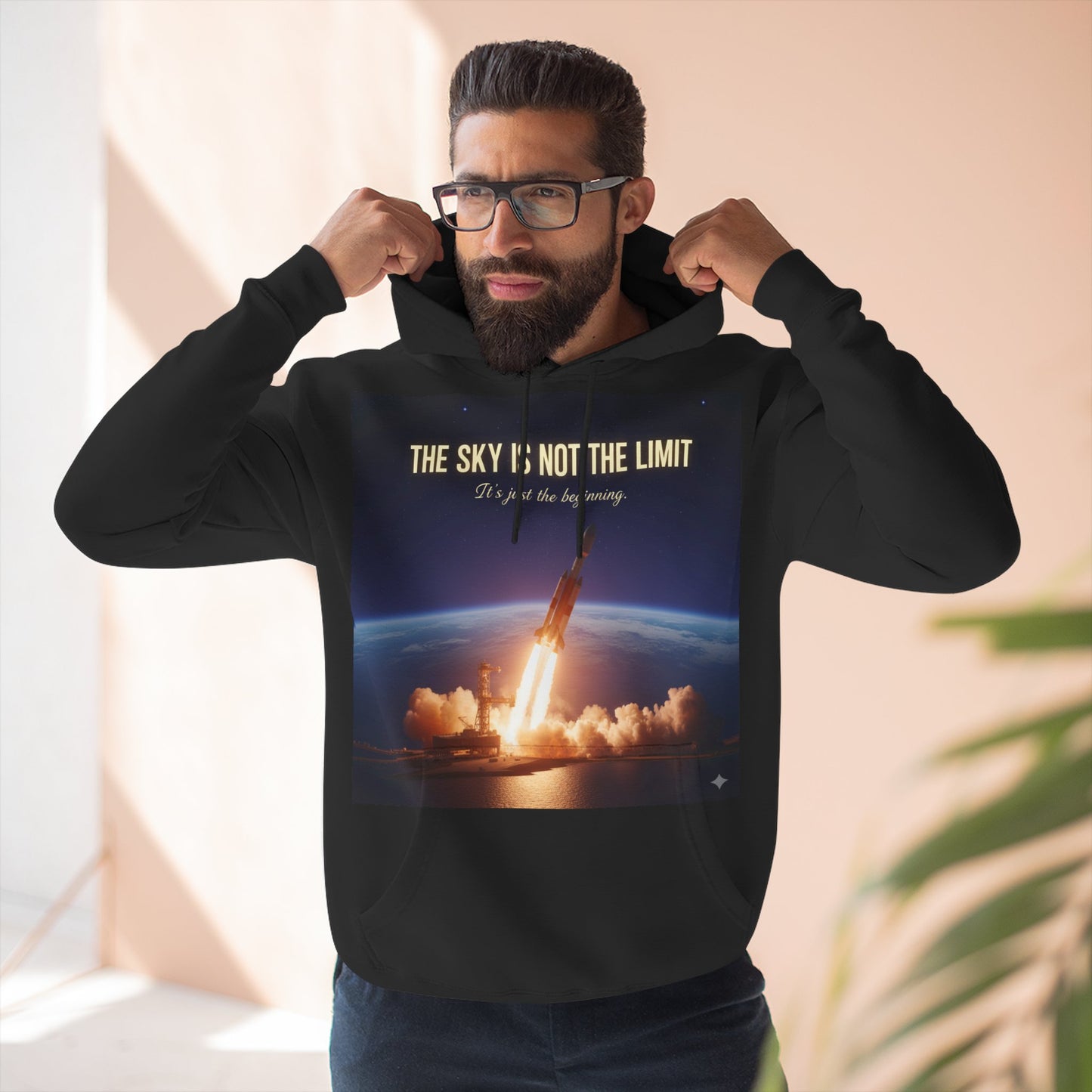 Inspirational Space Hoodie for Dreamers, The Sky is Not the Limit Sweatshirt, Motivational Gift, Cozy Fleece Pullover, Astronomy Lover