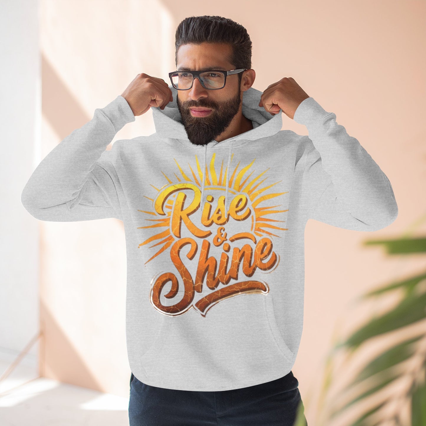 Rise & Shine Fleece Hoodie for Cozy Days, Inspirational Sweatshirt, Perfect Gift for Friends, Casual Wear, Comfort in Style