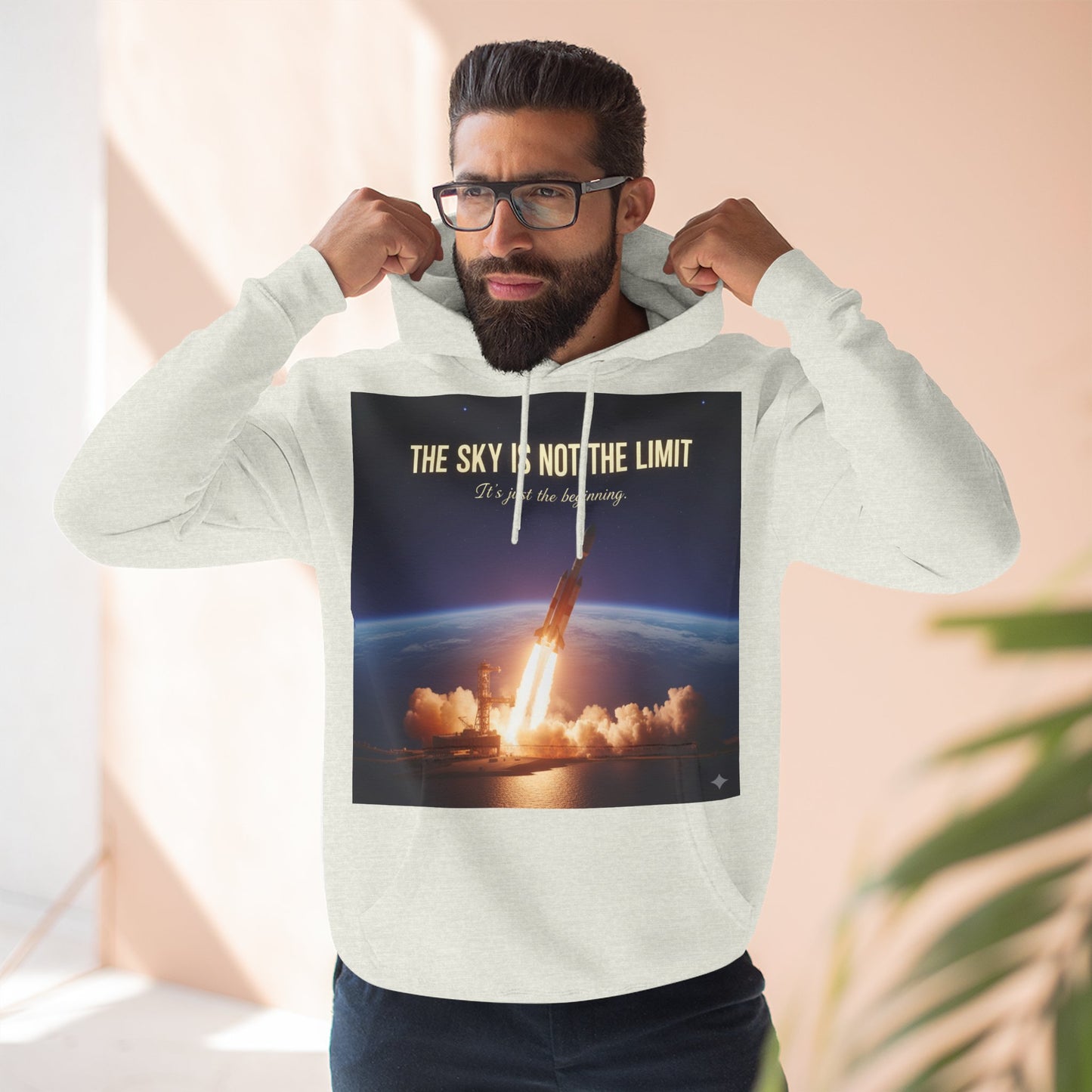 Inspirational Space Hoodie for Dreamers, The Sky is Not the Limit Sweatshirt, Motivational Gift, Cozy Fleece Pullover, Astronomy Lover