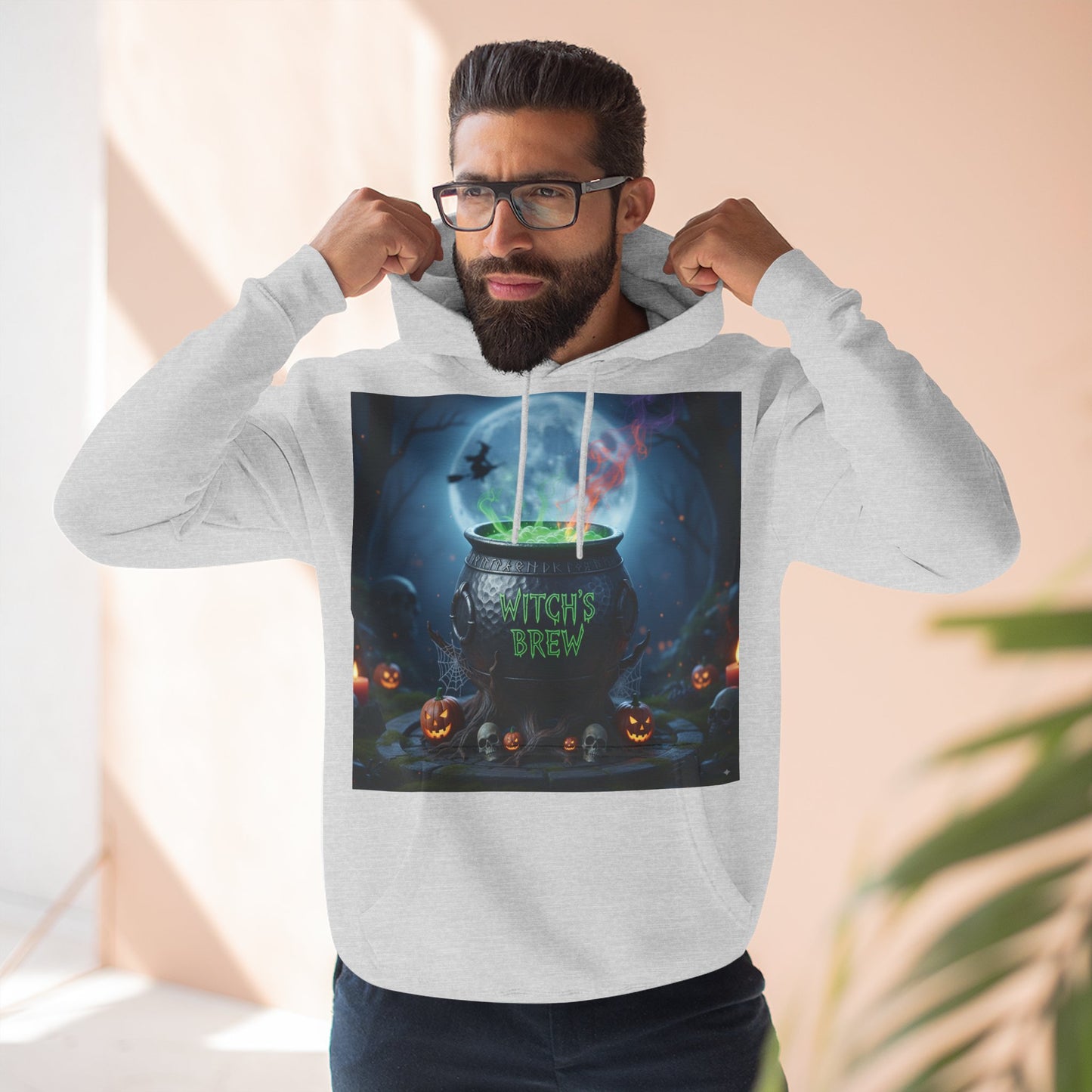 Halloween Witch Brew Fleece Hoodie, Cozy Fall Apparel, Spooky Gift, Autumn Fashion, Halloween Celebration Wear, Witchy Vibes