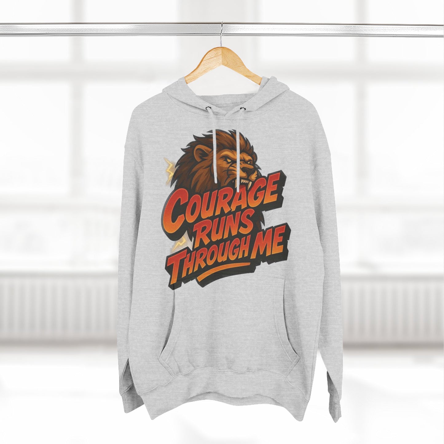 Courageous Lion Fleece Hoodie - Motivational Gift for Animal Lovers, Cozy Apparel for Fall, Bold Statement Wear, Unisex Sweatshirt, [...]