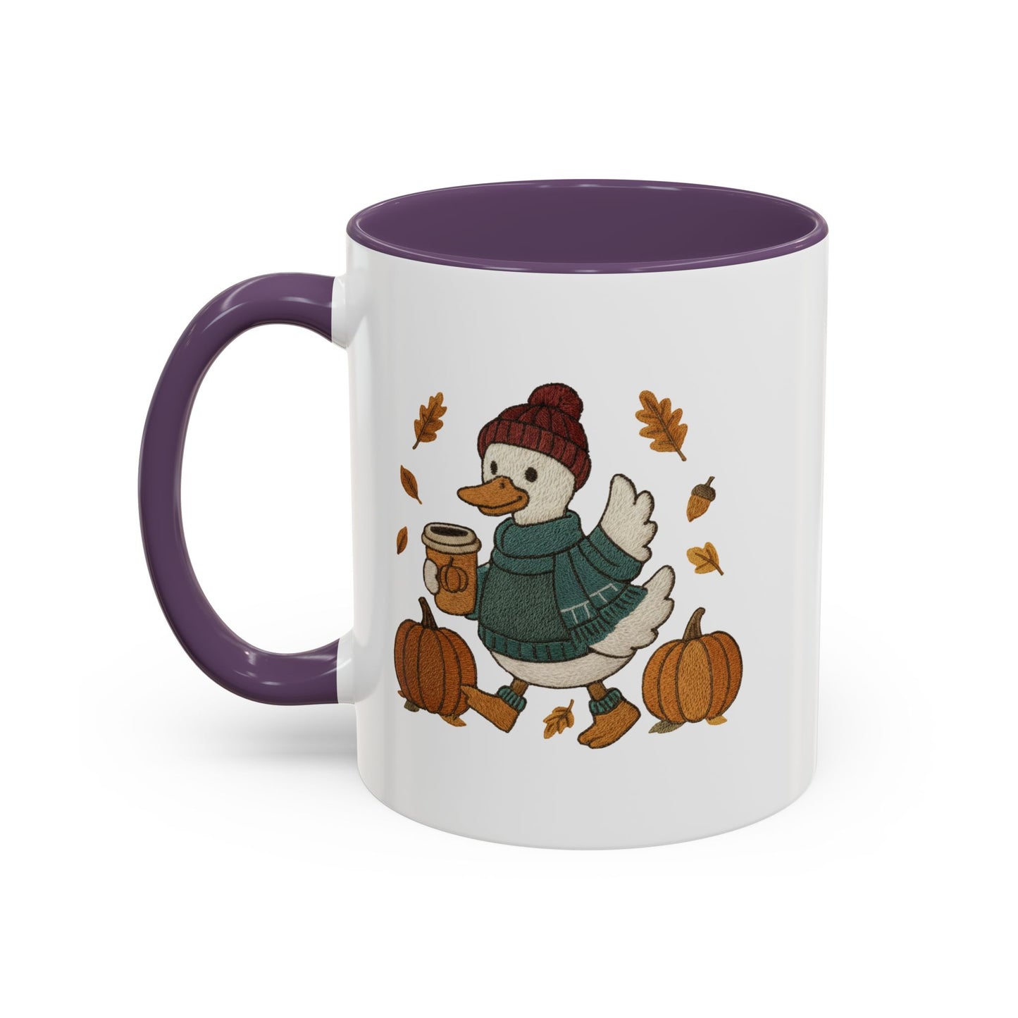 Cozy Autumn Coffee Mug, Pumpkin Spice Mug, Fall Vibes Drinkware, Goose with Pumpkins, Perfect Gift for Fall Lovers