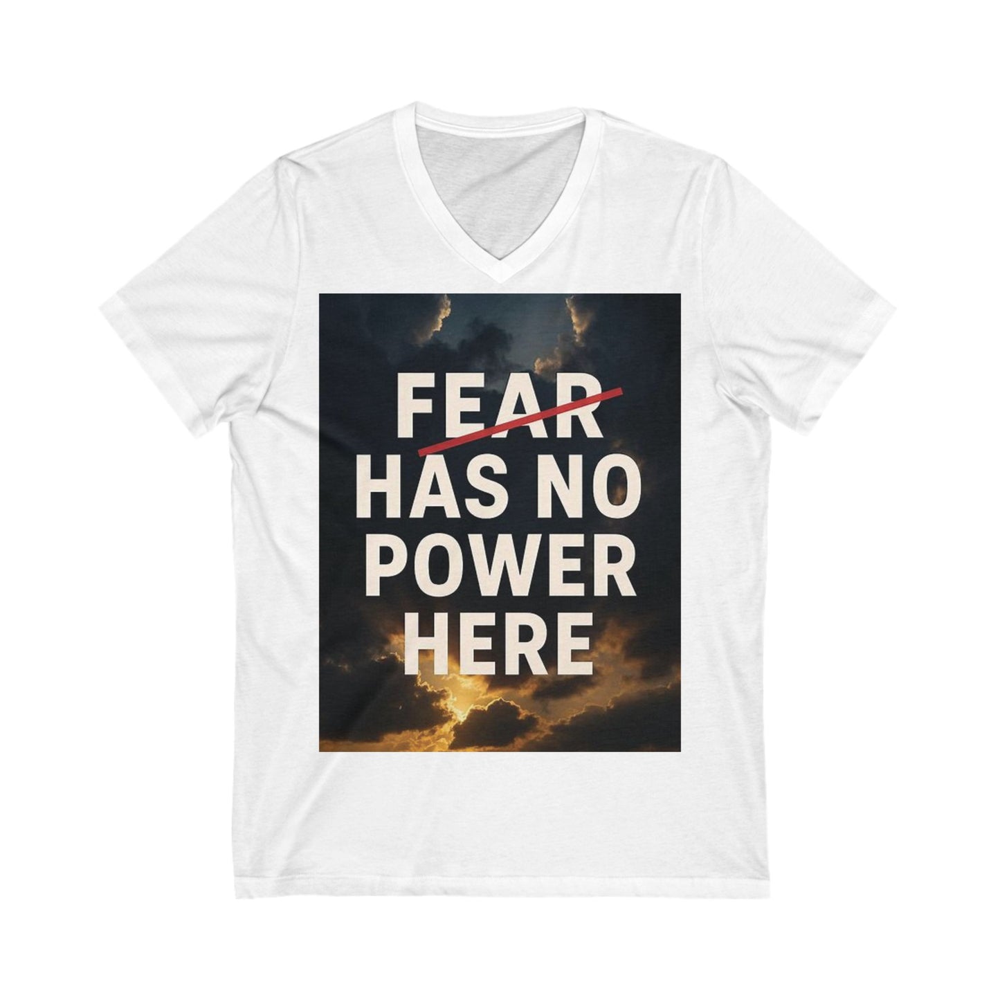 Empowering V-Neck Tee, Fearless T-Shirt, Motivational Apparel, Inspirational Top, Comfort Wear, Everyday Style