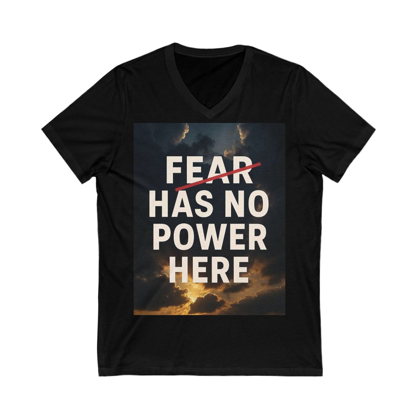 Empowering V-Neck Tee, Fearless T-Shirt, Motivational Apparel, Inspirational Top, Comfort Wear, Everyday Style