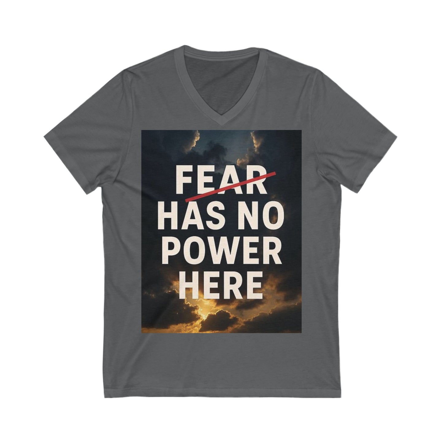 Empowering V-Neck Tee, Fearless T-Shirt, Motivational Apparel, Inspirational Top, Comfort Wear, Everyday Style