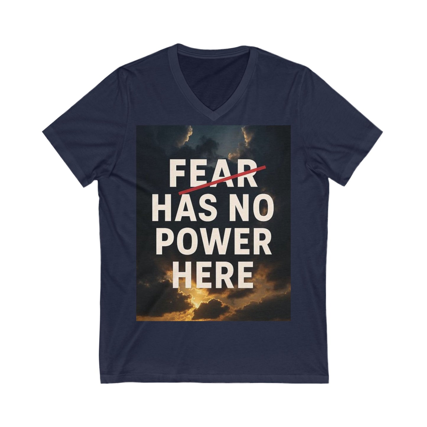 Empowering V-Neck Tee, Fearless T-Shirt, Motivational Apparel, Inspirational Top, Comfort Wear, Everyday Style