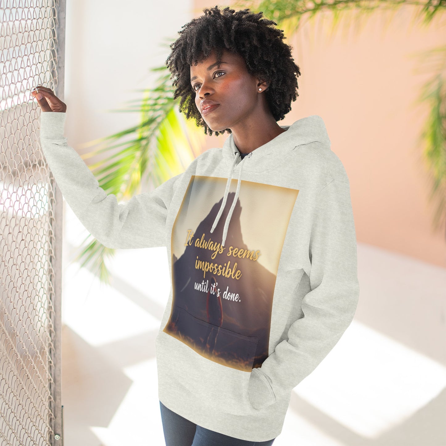 Inspirational Fleece Hoodie, Cozy Sweatshirt for Comfort, Motivational Apparel for Active Lifestyle, Gift for Her