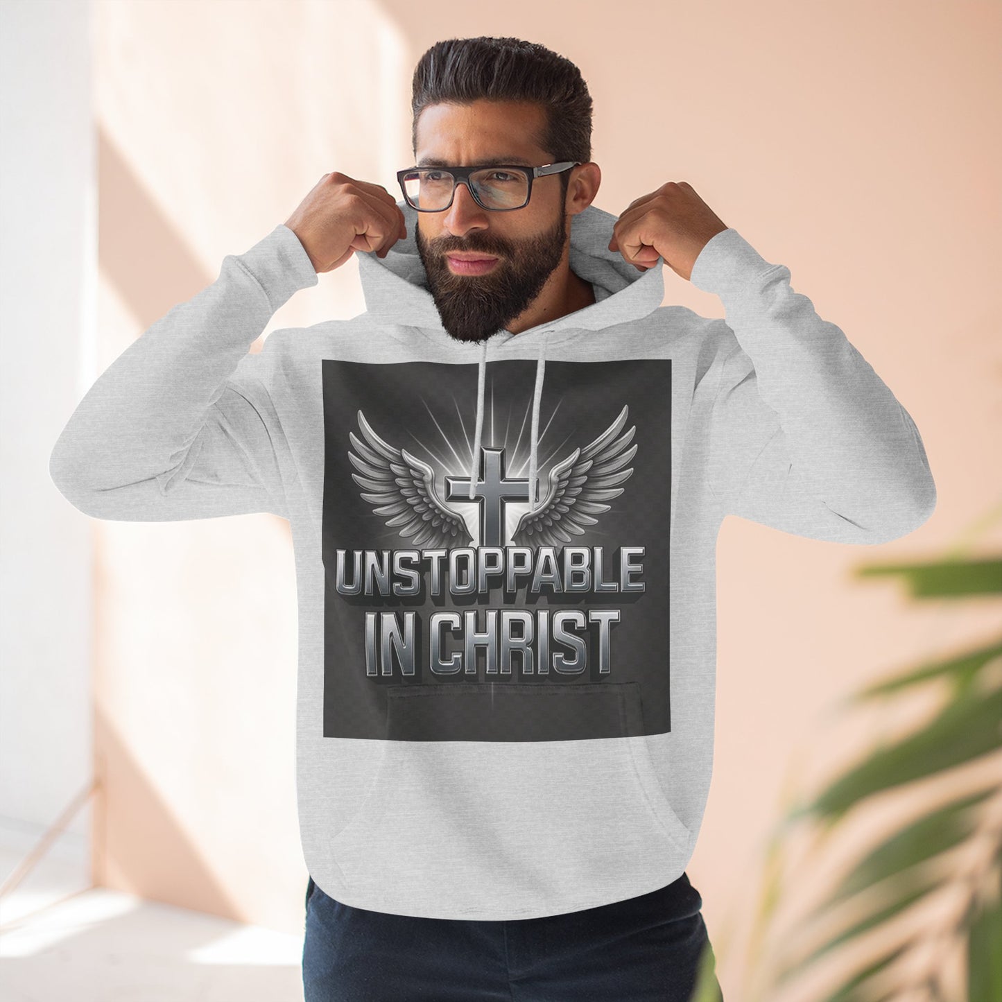 Unstoppable in Christ Hoodie - Inspirational Fleece Sweatshirt for Faith, Christian Gift, Cozy Wear, Faith-Based Apparel