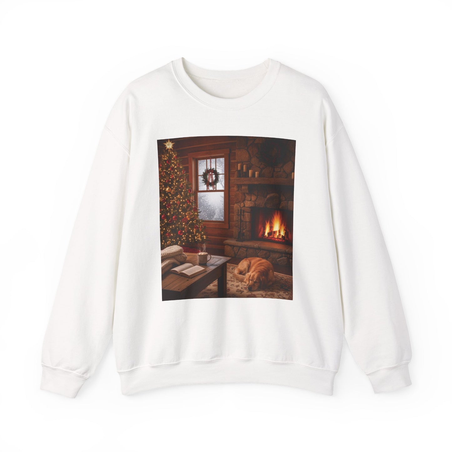 Cozy Winter Sweatshirt - Christmas Decor, Holiday Style, Gift for Dog Lovers, Seasonal Comfort, Festive Apparel