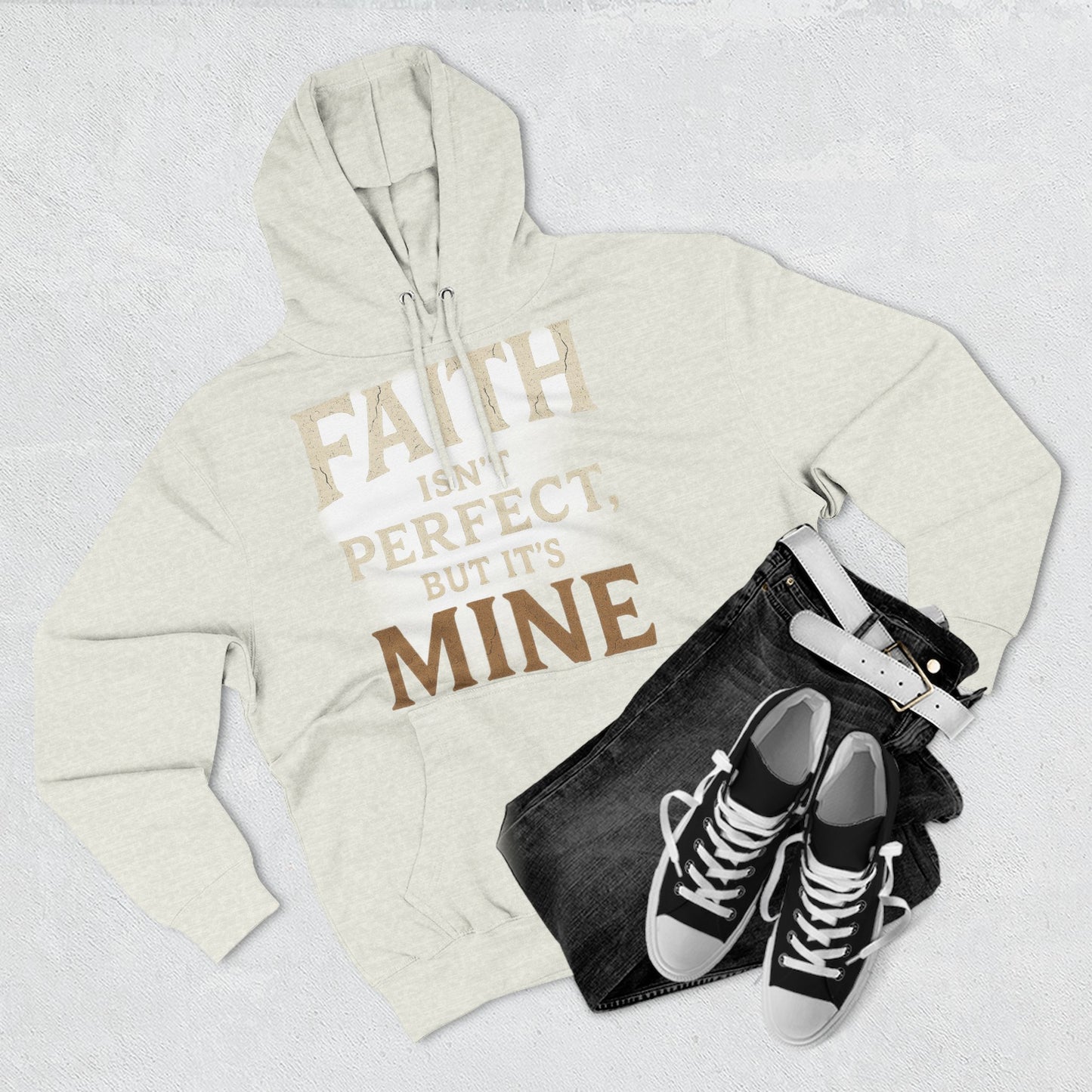 Faith-Themed Fleece Hoodie, Inspirational Sweatshirt, Cozy Faith Hoodie, Perfect for Gifts, Christian Apparel