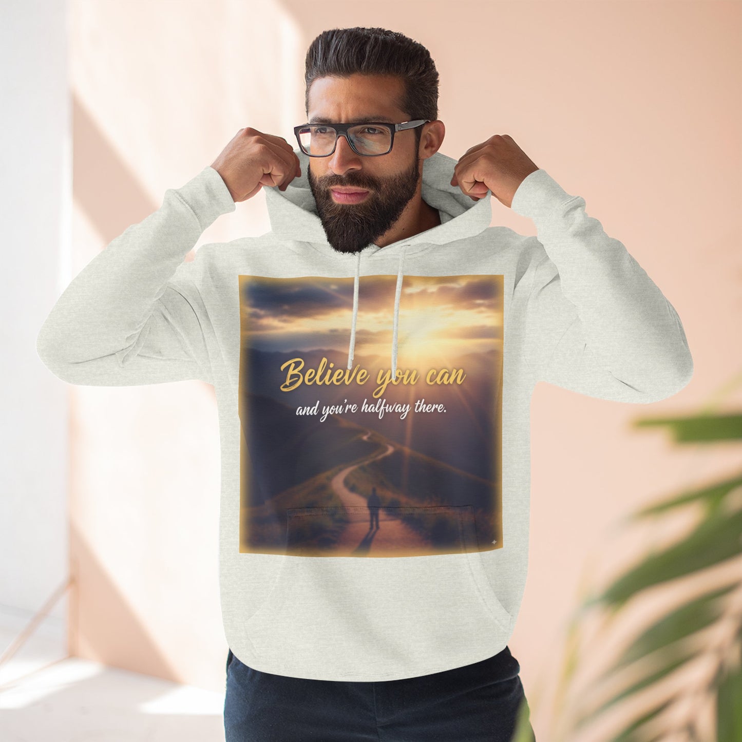 Inspirational Fleece Hoodie with Motivational Quote, Cozy Sweatshirt for All Seasons, Perfect Gift for Friends and Family