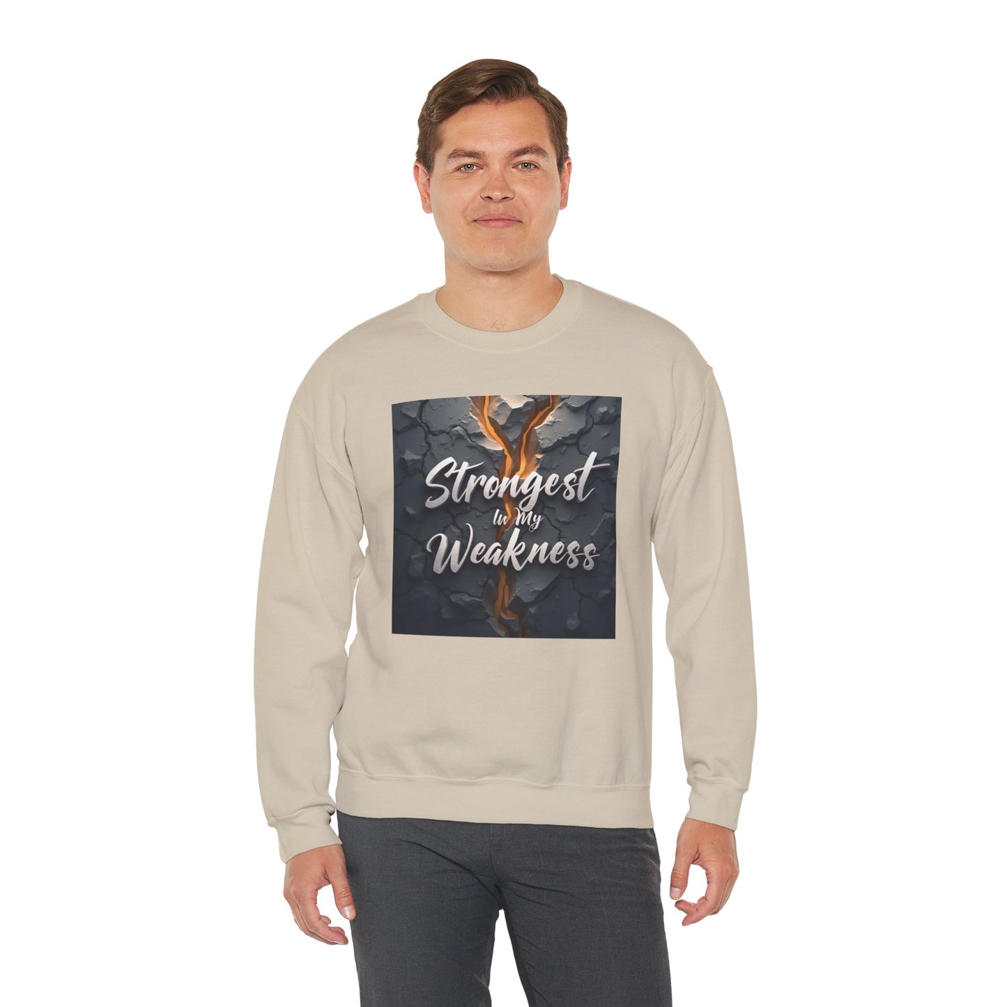 Strongest in My Weakness Sweatshirt | Cozy Unisex Crewneck | Inspirational Gift for Friends, Self-Care, Motivational Wear, Warm Layer