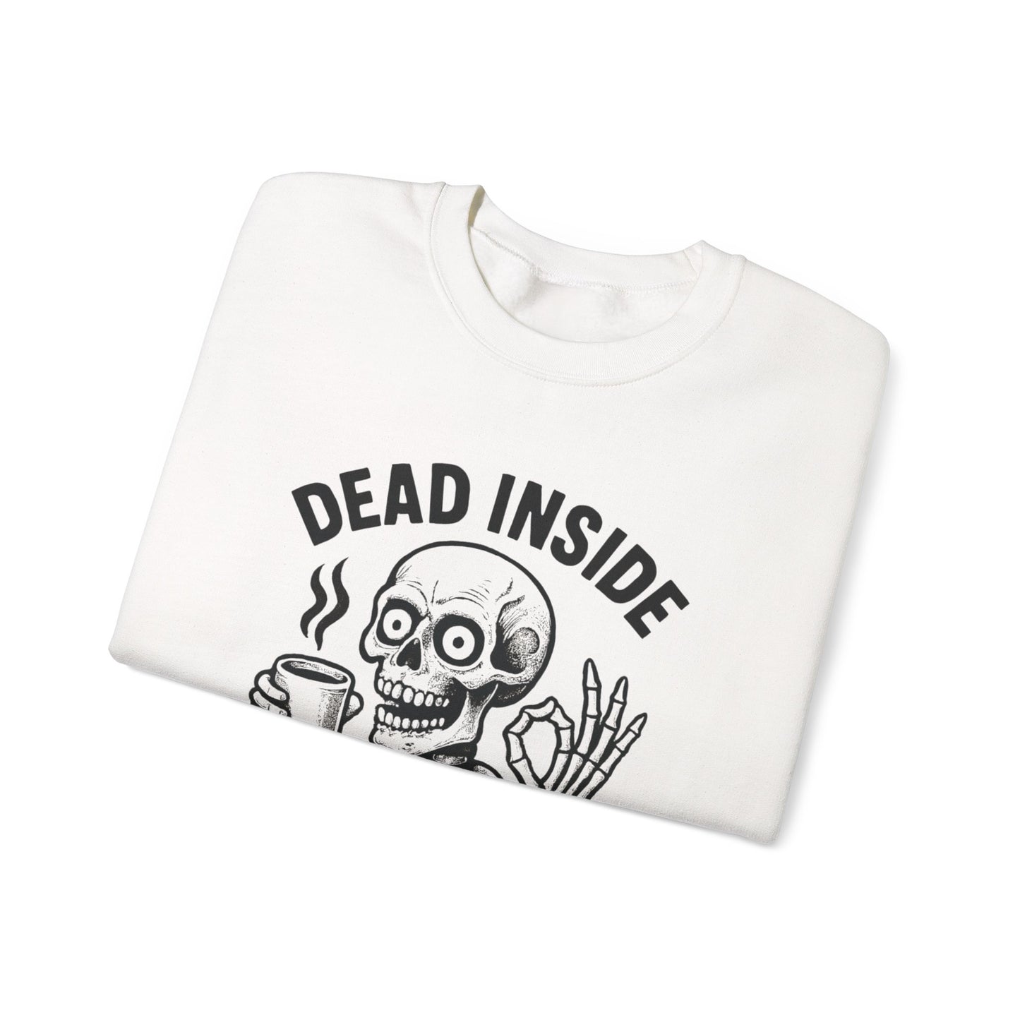 Caffeinated Skeleton Crewneck Sweatshirt - Cozy Unisex Pullover, Fun Halloween Gift, Casual Fashion, Spooky Lounge Wear, Everyday Comfort