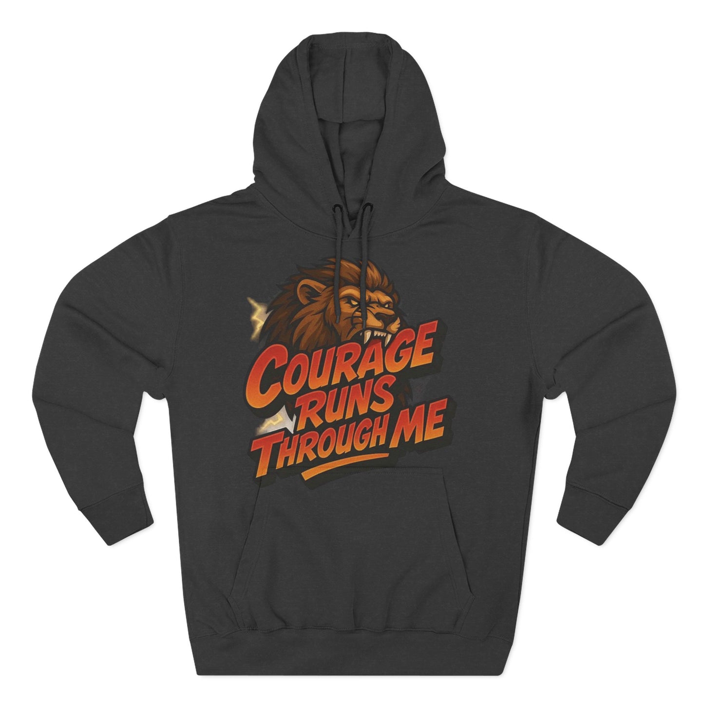 Courageous Lion Fleece Hoodie - Motivational Gift for Animal Lovers, Cozy Apparel for Fall, Bold Statement Wear, Unisex Sweatshirt, [...]