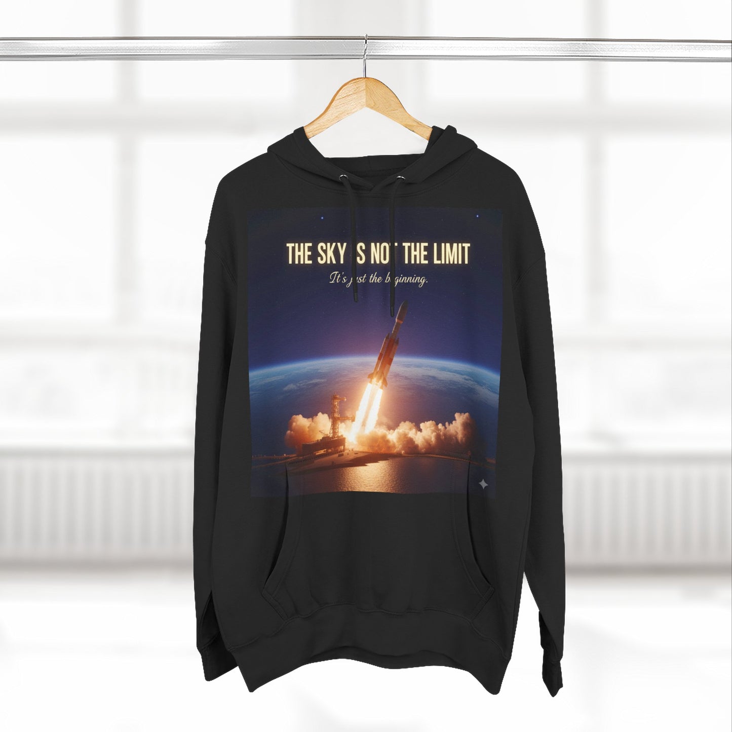 Inspirational Space Hoodie for Dreamers, The Sky is Not the Limit Sweatshirt, Motivational Gift, Cozy Fleece Pullover, Astronomy Lover