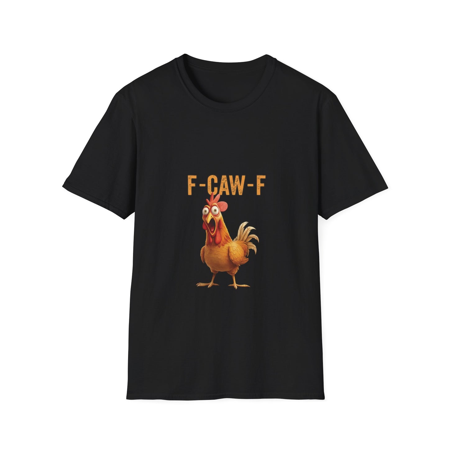 Funny Chicken T-Shirt, Unisex Softstyle Tee, F-Caw-F Humor Shirt, Gift for Animal Lovers, Cute Farm Animal Apparel