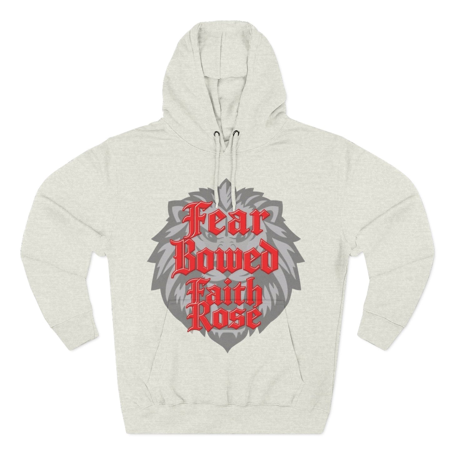 Fear Bowed Faith Rose Fleece Hoodie, Casual Wear, Gift for Her, Inspirational Apparel, Cozy Sweatshirt