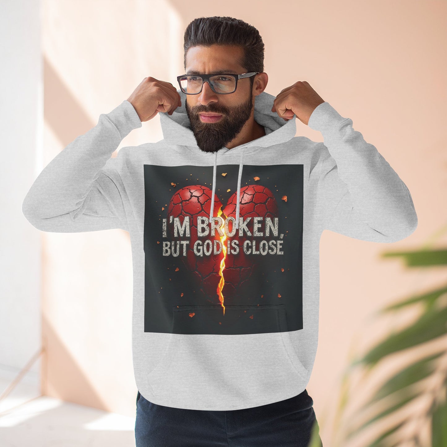 Heartfelt Fleece Hoodie - Inspirational Comfort, Motivational Apparel, Cozy Gift, Faith-Based Wear, Everyday Style