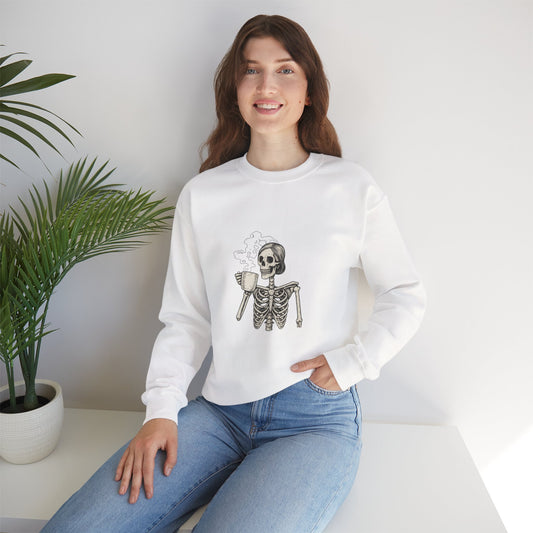 Skeleton Coffee Crewneck Sweatshirt 