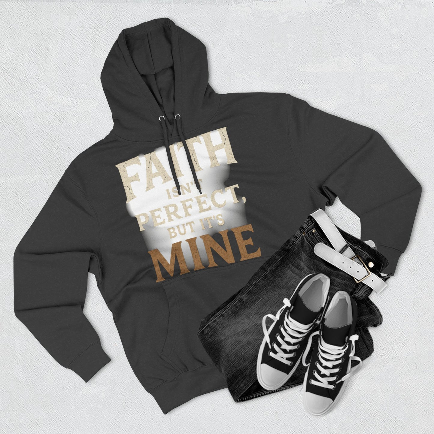 Faith-Themed Fleece Hoodie, Inspirational Sweatshirt, Cozy Faith Hoodie, Perfect for Gifts, Christian Apparel