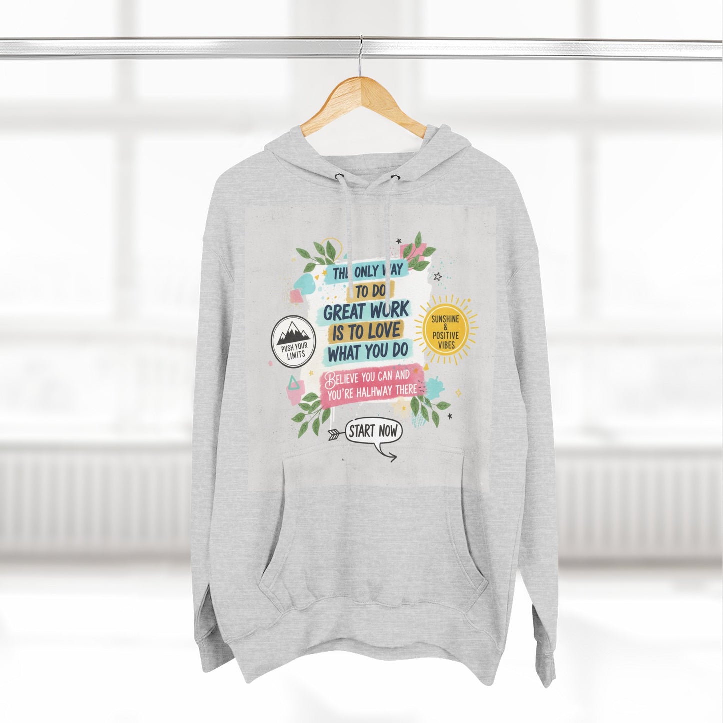 Inspiring Fleece Hoodie for Motivation, Cozy Sweatshirt, Gift for Job Seekers, Work from Home Apparel, Positive Vibes Hoodie