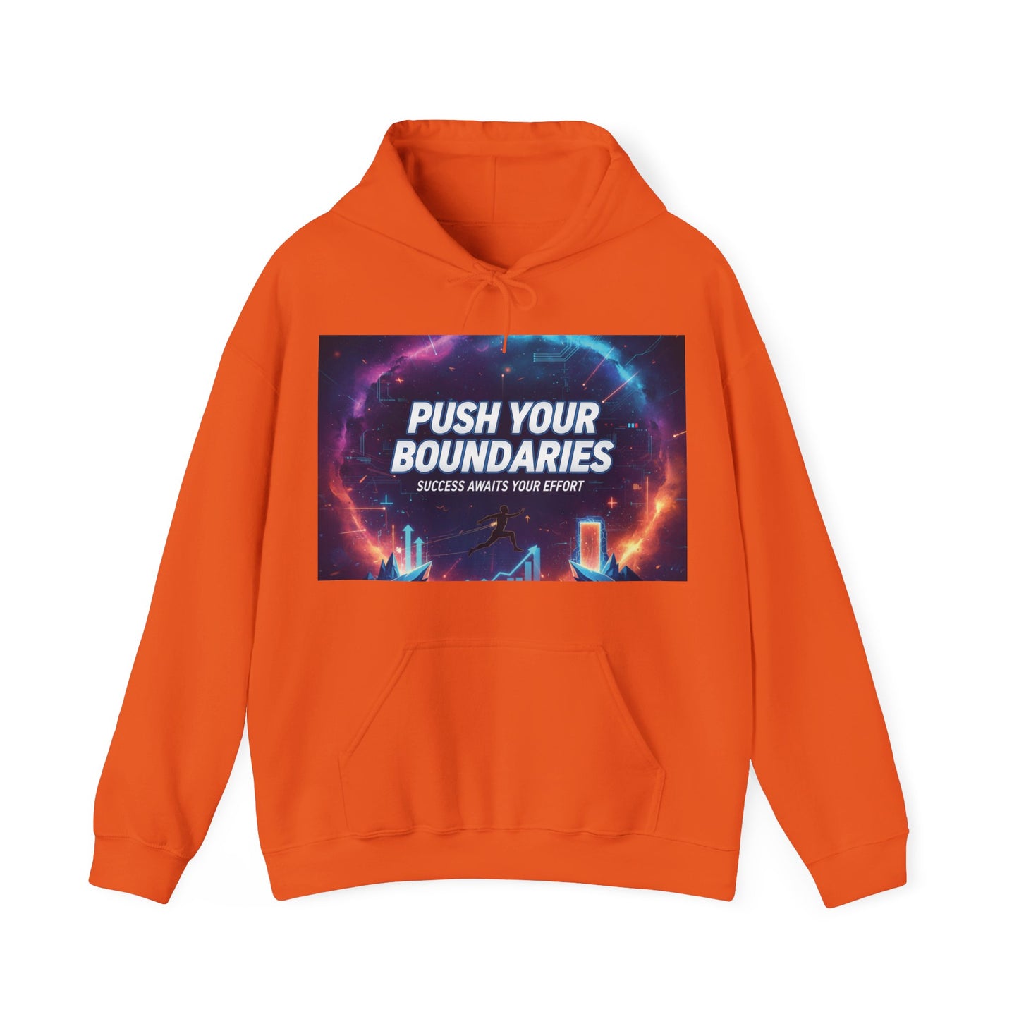 Motivational Graphic Hoodie, Push Your Boundaries Sweatshirt, Gift for Entrepreneurs, Cozy Layer for Success, Inspirational Apparel