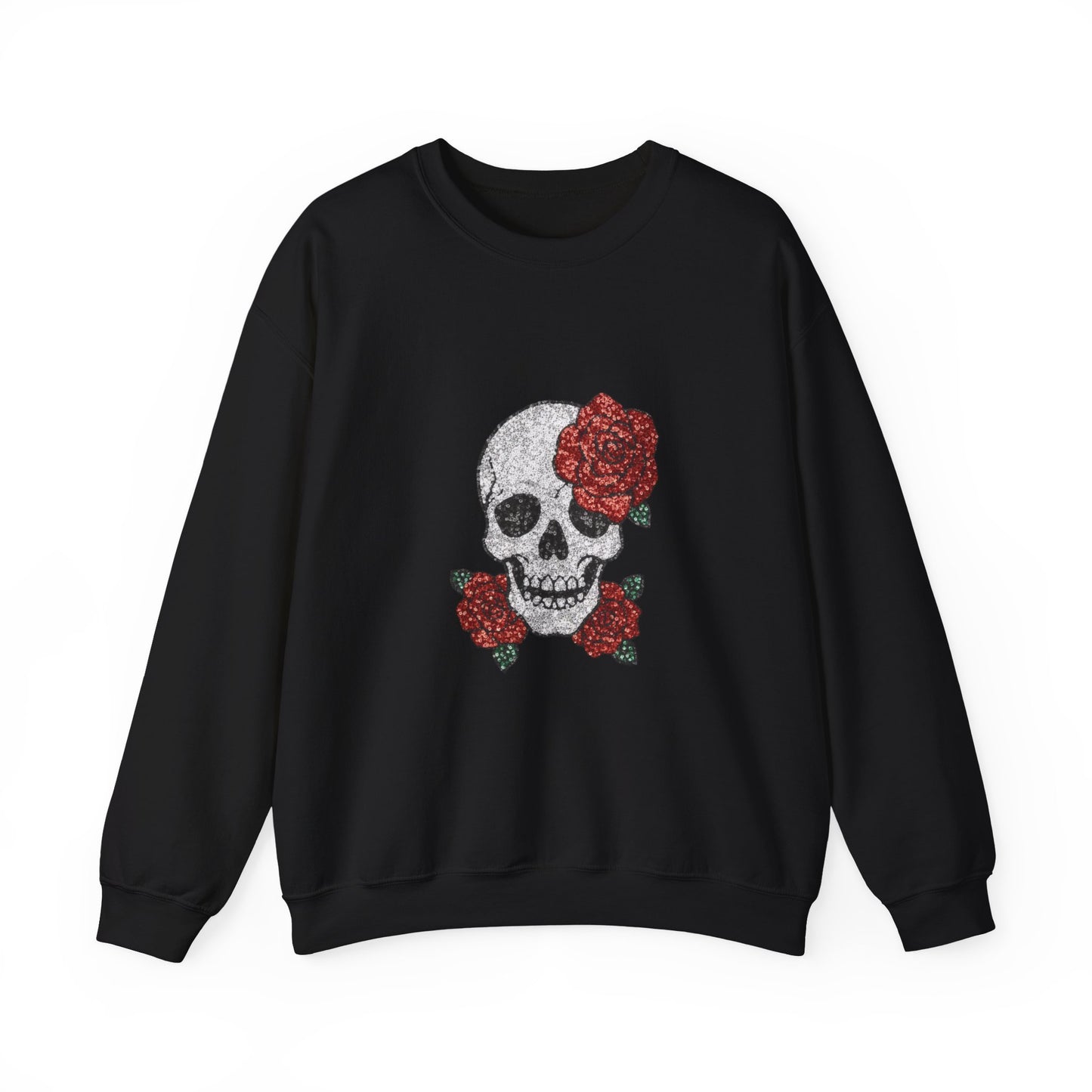 Skull & Roses Sweatshirt - Unisex Heavy Blend Crewneck, Perfect for Halloween, Casual Wear, and Unique Gifts