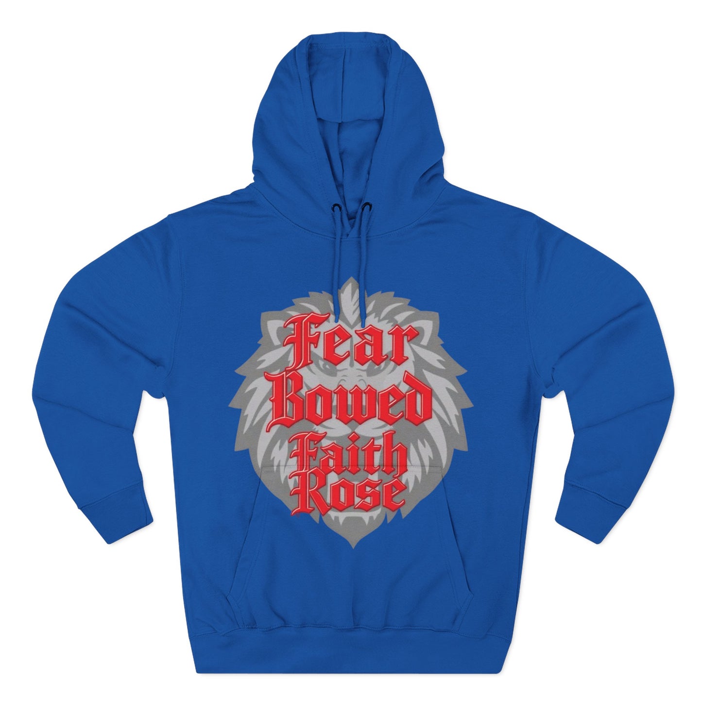 Fear Bowed Faith Rose Fleece Hoodie, Casual Wear, Gift for Her, Inspirational Apparel, Cozy Sweatshirt