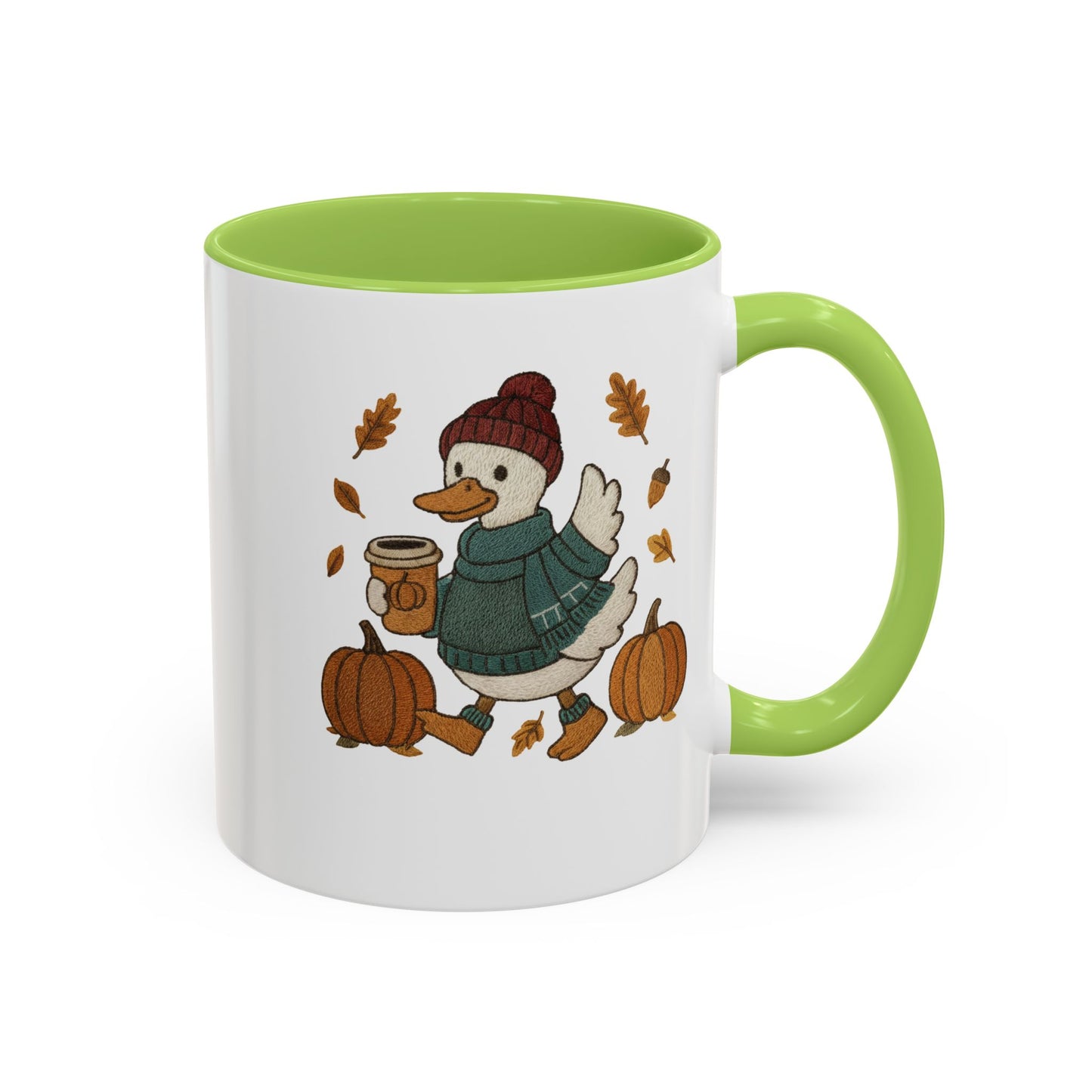 Cozy Autumn Coffee Mug, Pumpkin Spice Mug, Fall Vibes Drinkware, Goose with Pumpkins, Perfect Gift for Fall Lovers