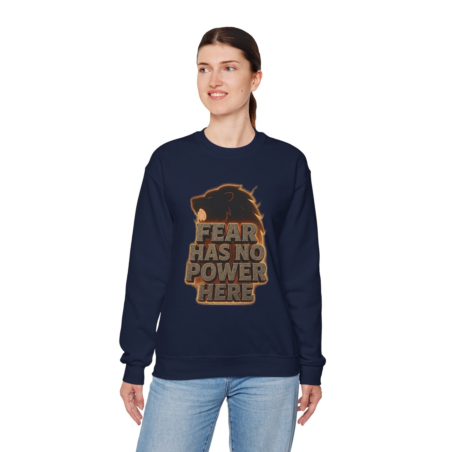 Fearless Lion Crewneck Sweatshirt - Cozy Unisex Top, Gift for Animal Lovers, Empowerment Apparel, Casual Fashion