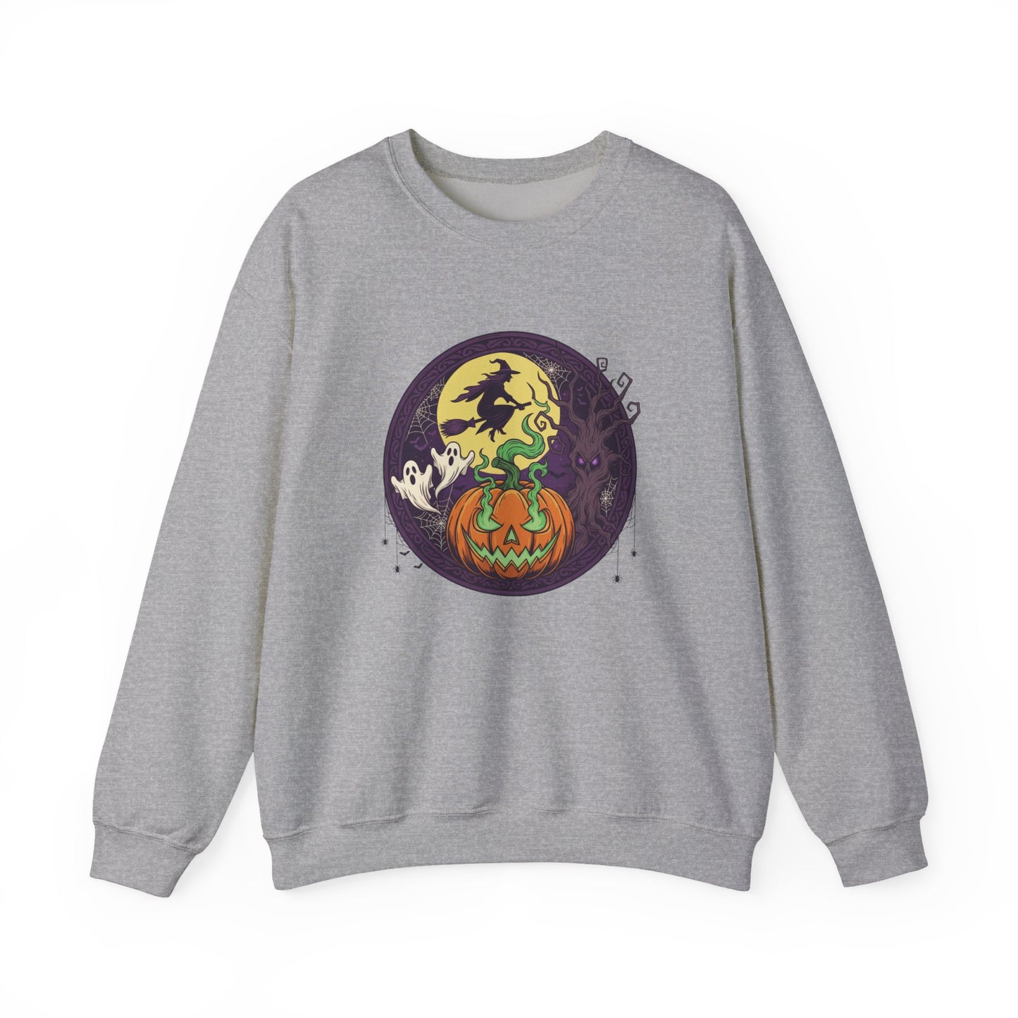 Halloween Pumpkin Ghost Sweatshirt | Cozy Fall Crewneck for Adults, Unisex Sweatshirt, Halloween Gift, Spooky Season Apparel, Autumn Fashion