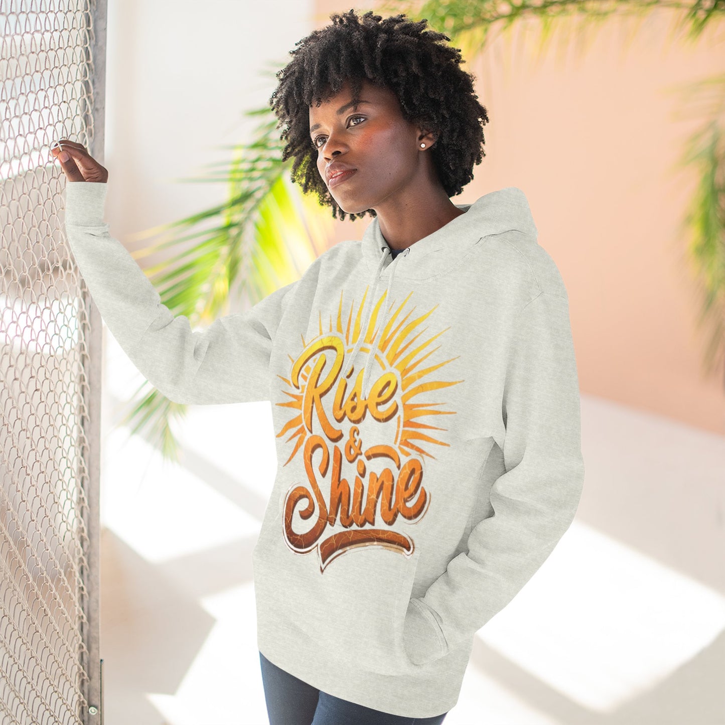 Rise & Shine Fleece Hoodie for Cozy Days, Inspirational Sweatshirt, Perfect Gift for Friends, Casual Wear, Comfort in Style
