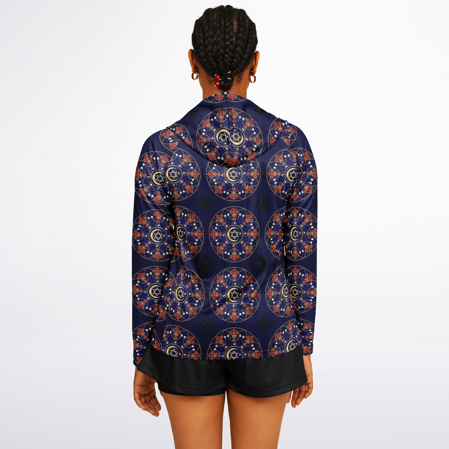 Women's Long Sleeve Hooded Performance Shirt - AOP