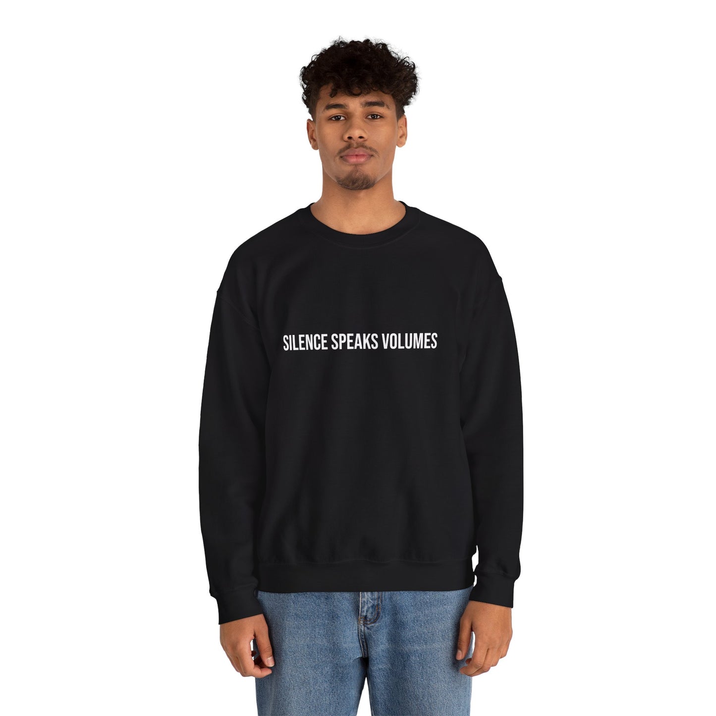 Unisex Heavy Blend™ Crewneck Sweatshirt - Silence Speaks Volumes, Cozy Casual Wear, Inspirational Gift.