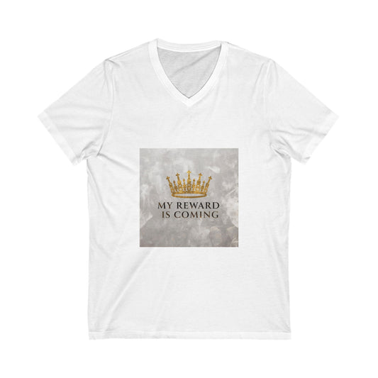 Crowned Inspiration V-Neck Tee, Motivational Shirt, Gift for Her, Casual Outfit, Daily Affirmation Apparel, Positive Message Top