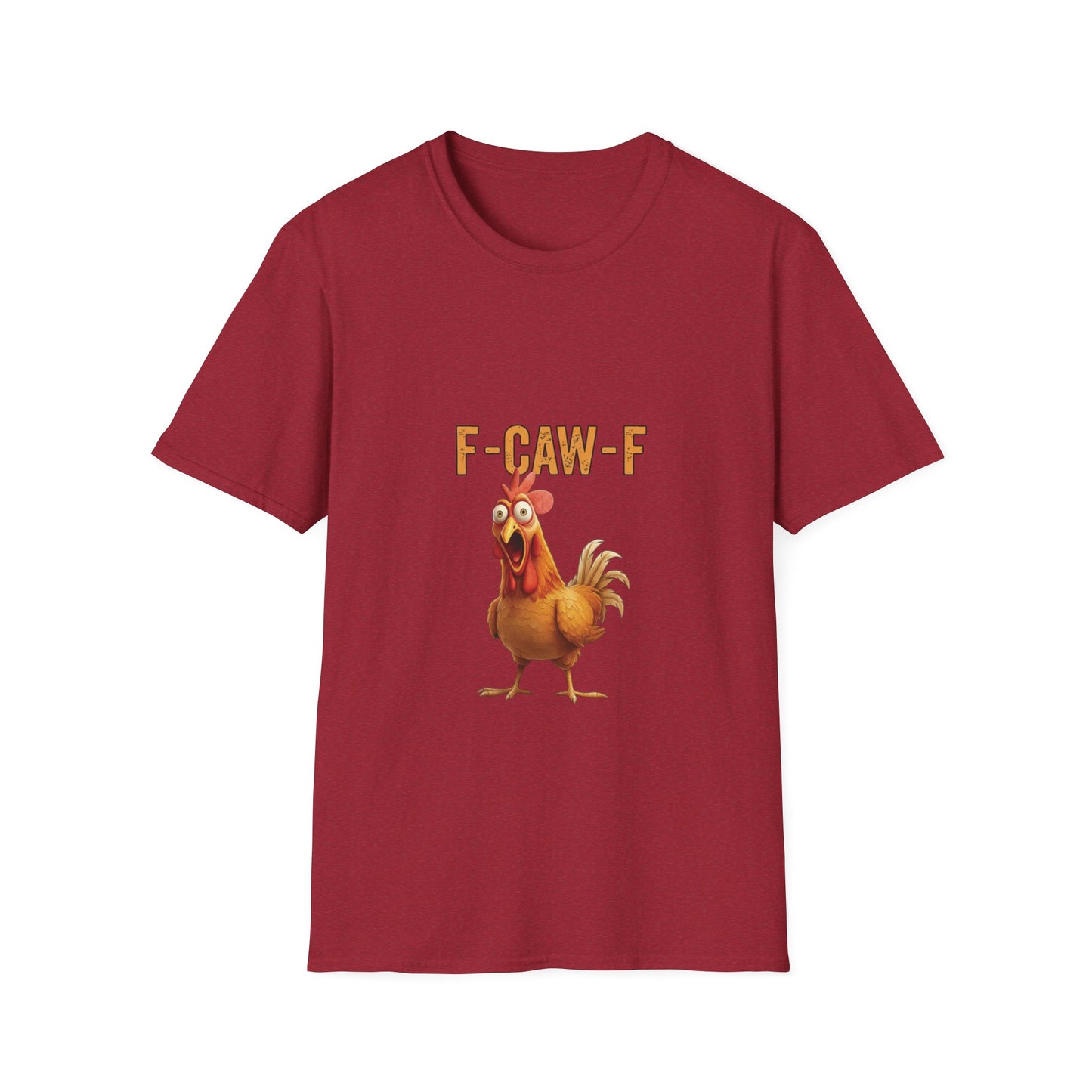Funny Chicken T-Shirt, Unisex Softstyle Tee, F-Caw-F Humor Shirt, Gift for Animal Lovers, Cute Farm Animal Apparel