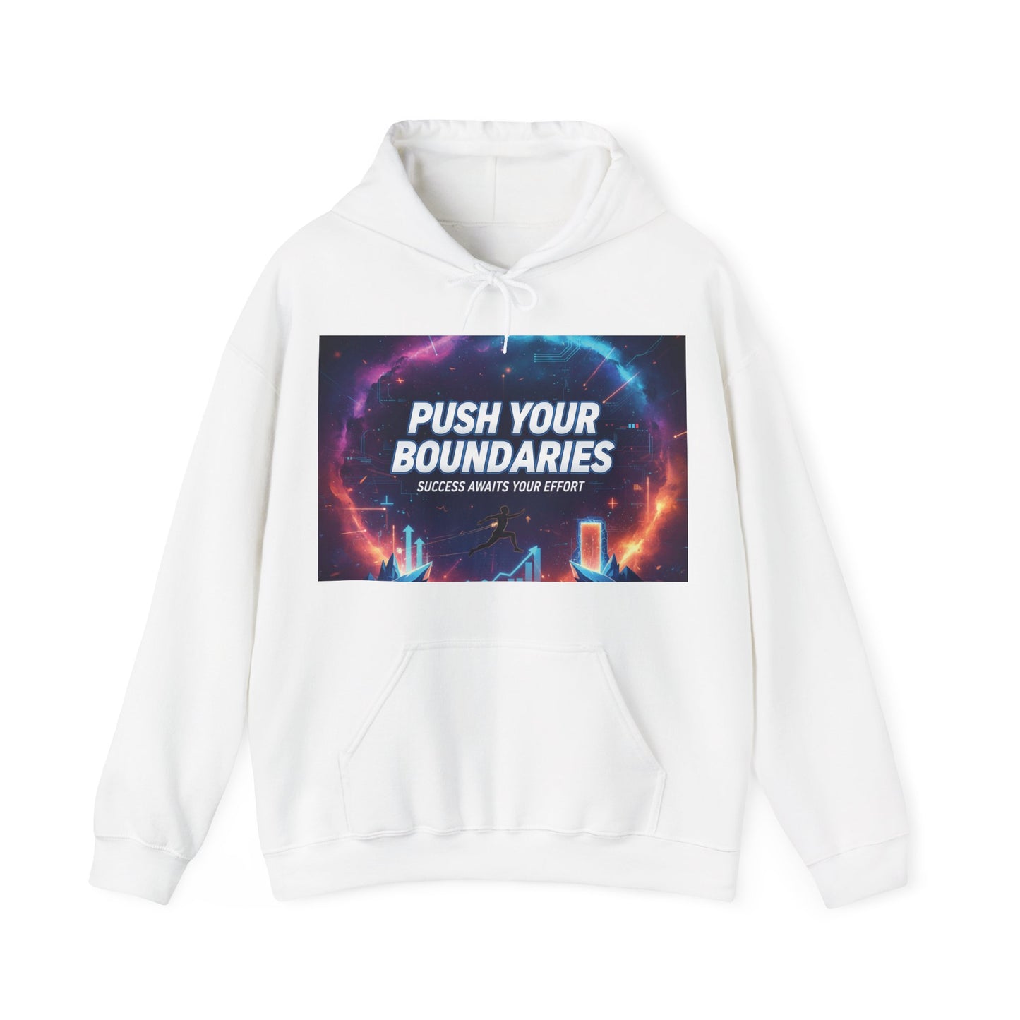 Motivational Graphic Hoodie, Push Your Boundaries Sweatshirt, Gift for Entrepreneurs, Cozy Layer for Success, Inspirational Apparel