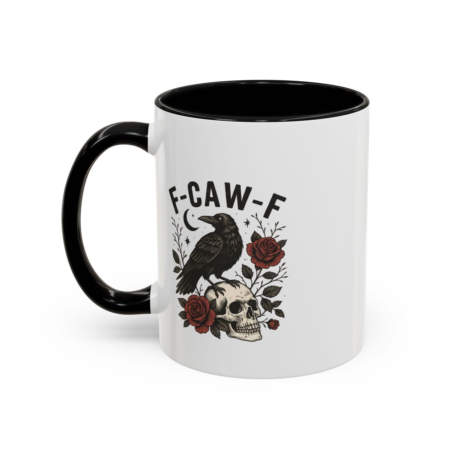 Gothic Accent Coffee Mug with Skull and Raven Design, Unique Gift for Halloween, Dark Aesthetic Mug, Perfect for Coffee Lovers, Skull Mug