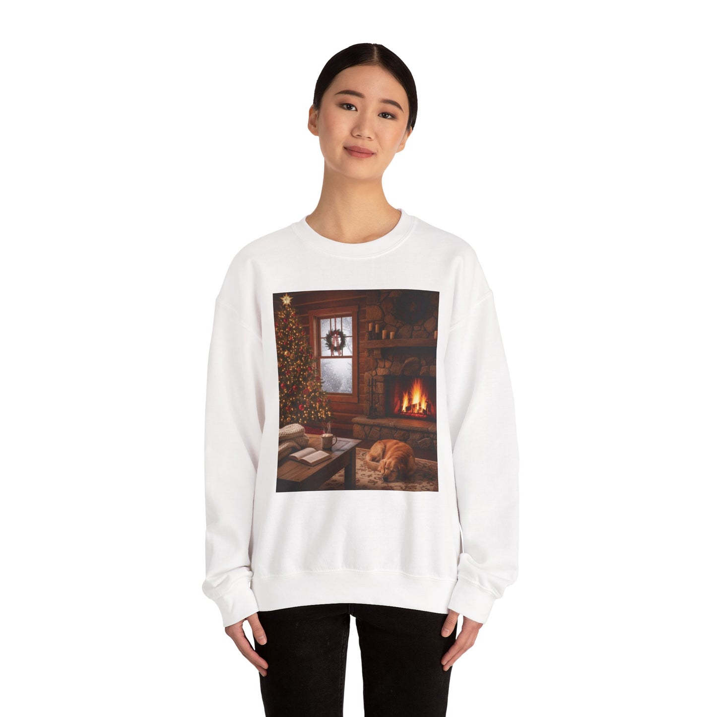 Cozy Winter Sweatshirt - Christmas Decor, Holiday Style, Gift for Dog Lovers, Seasonal Comfort, Festive Apparel