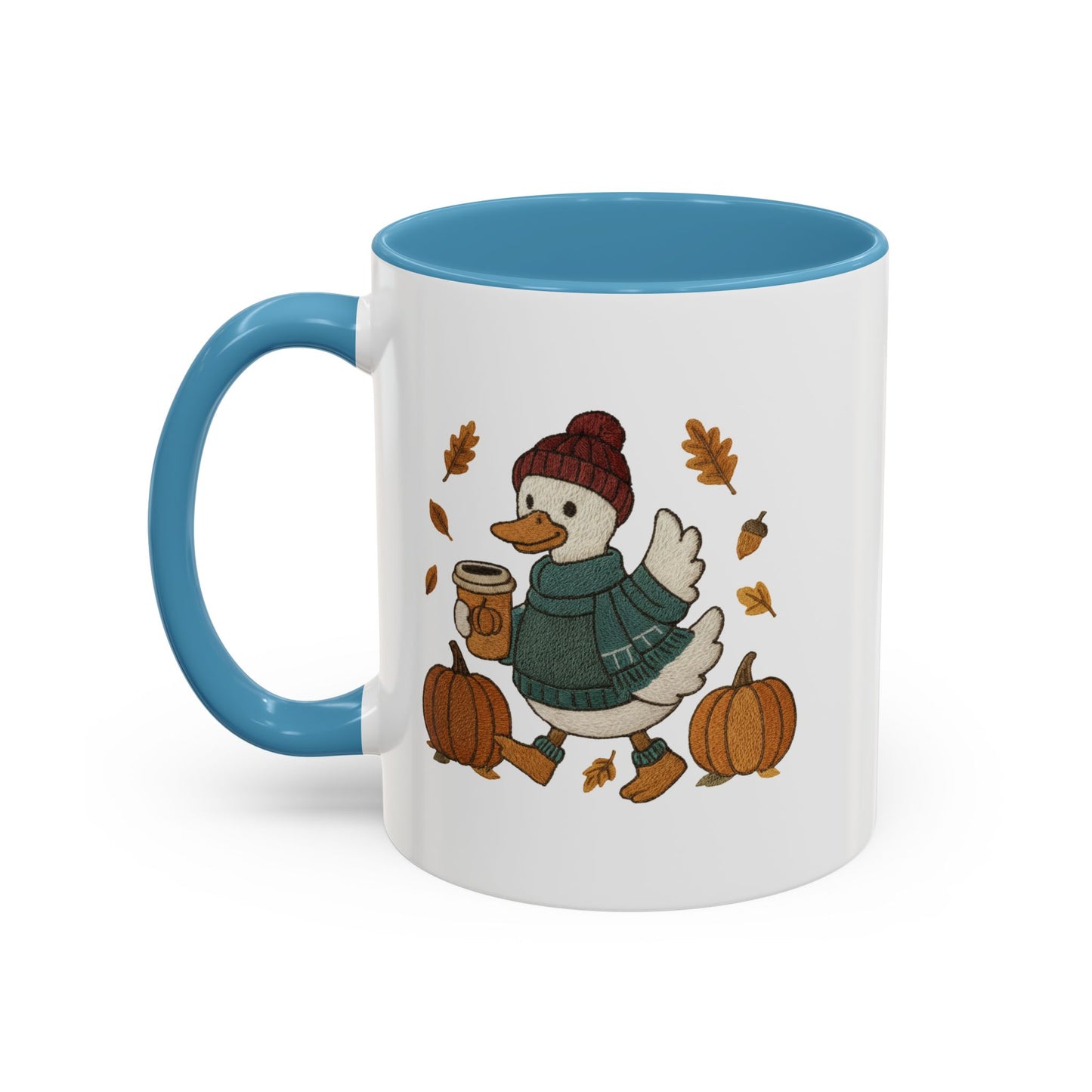 Cozy Autumn Coffee Mug, Pumpkin Spice Mug, Fall Vibes Drinkware, Goose with Pumpkins, Perfect Gift for Fall Lovers